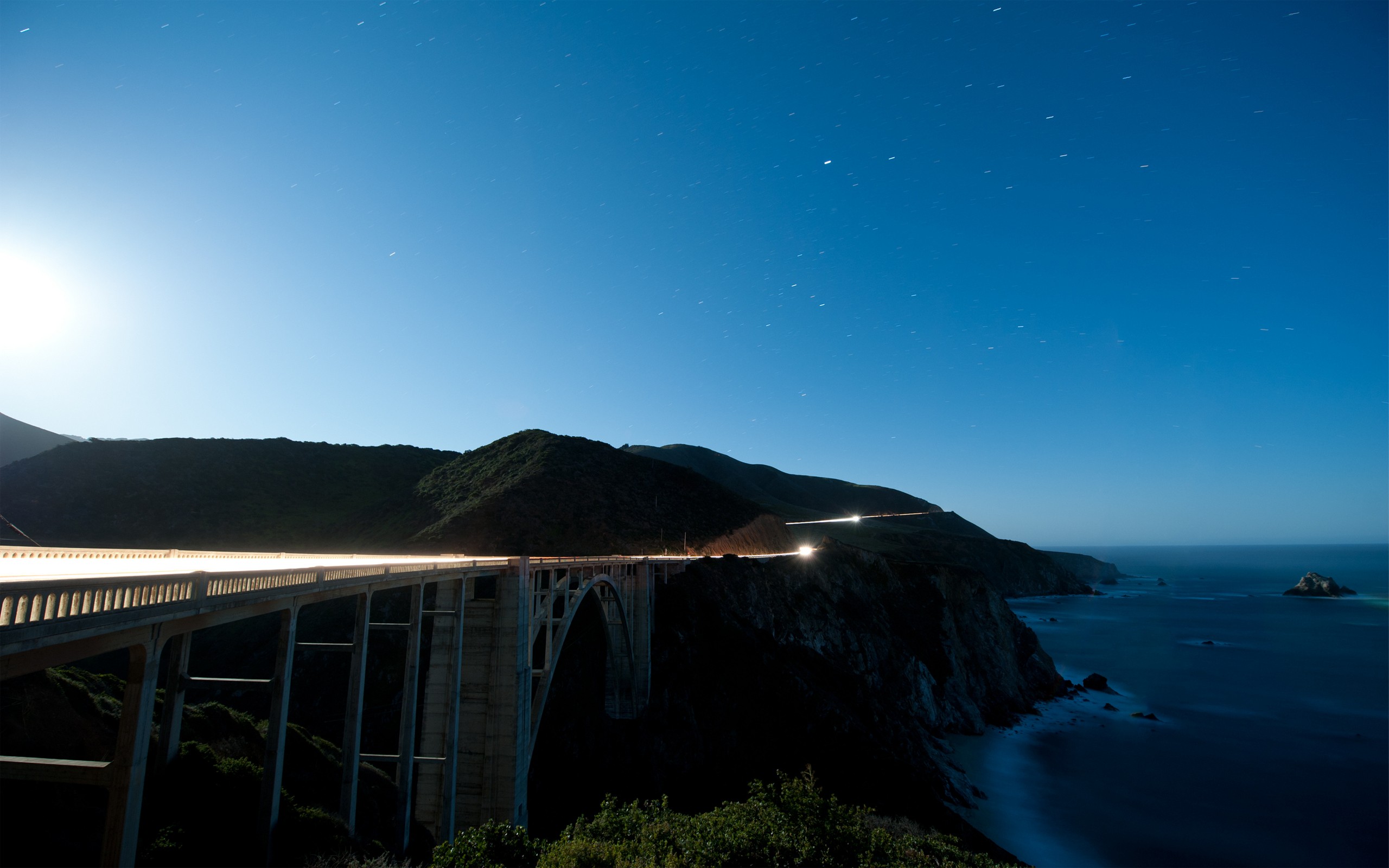 Landscape Bridge Viaduct Shore Road 2560x1600