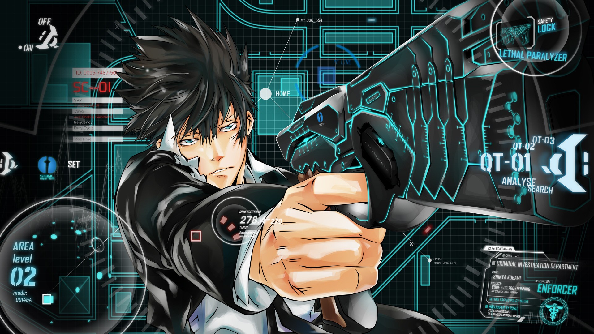 Psycho Pass Shinya Kogami Anime Anime Boys Kougami Shinya Gun 1920x1080