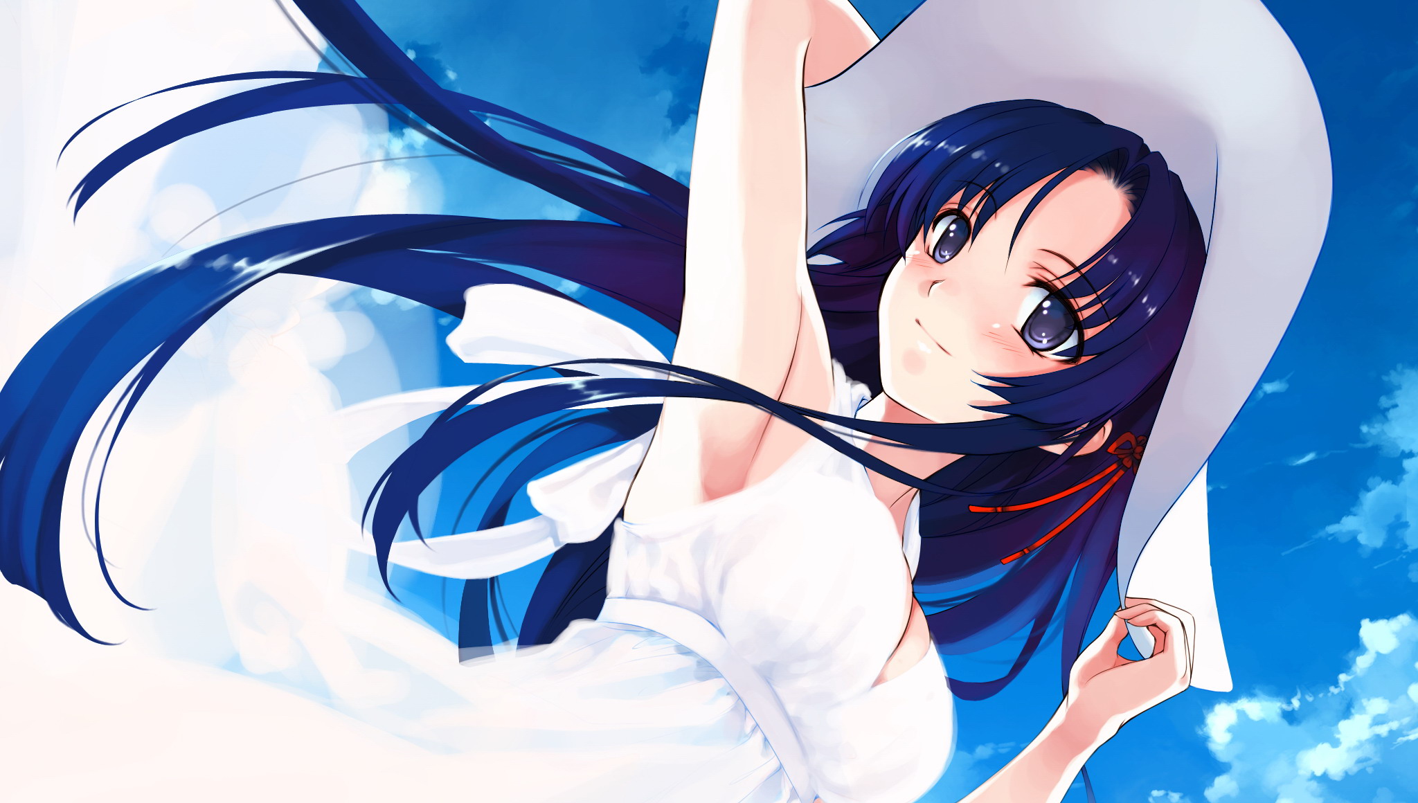 Anime Deep Blue Sky Amp Pure White Wings 2048x1160