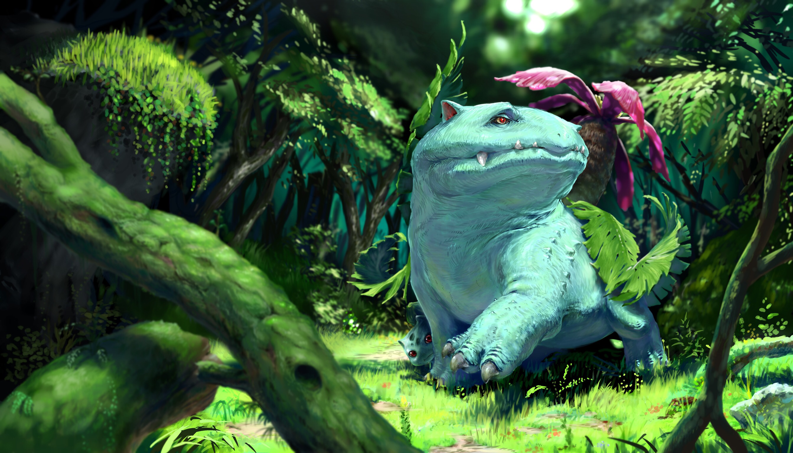 Pokemon Venusaur Video Game Art Dekunobou Kizakura Video Games 2686x1536