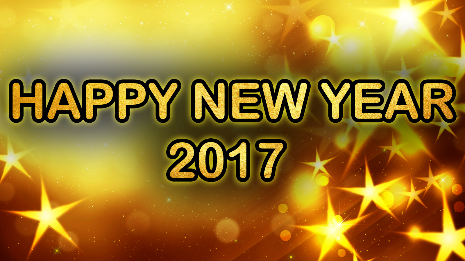 New Year 2017 Golden Happy New Year 1600x900