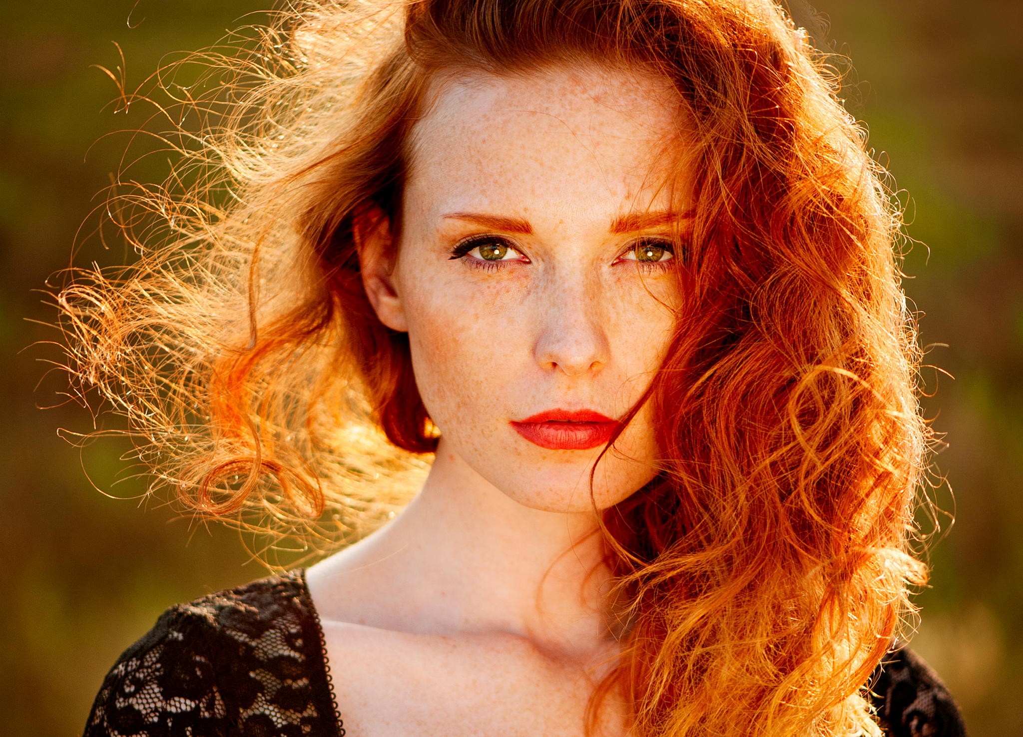 Women Redhead Face Freckles Ann Nevreva 2048x1476