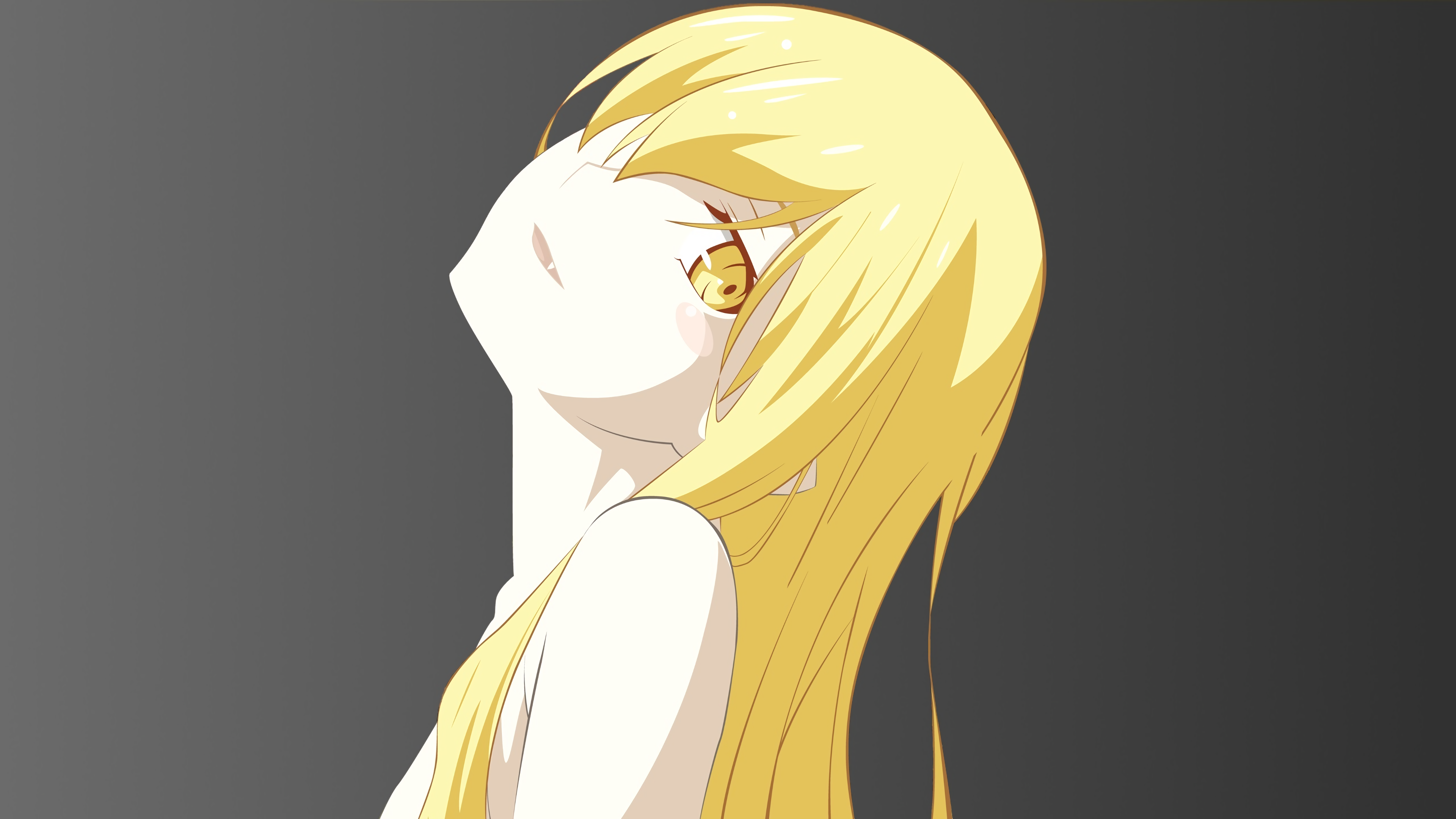 Anime Anime Girls Oshino Shinobu Long Hair Blonde Vector Art Monogatari Series Head Tilt