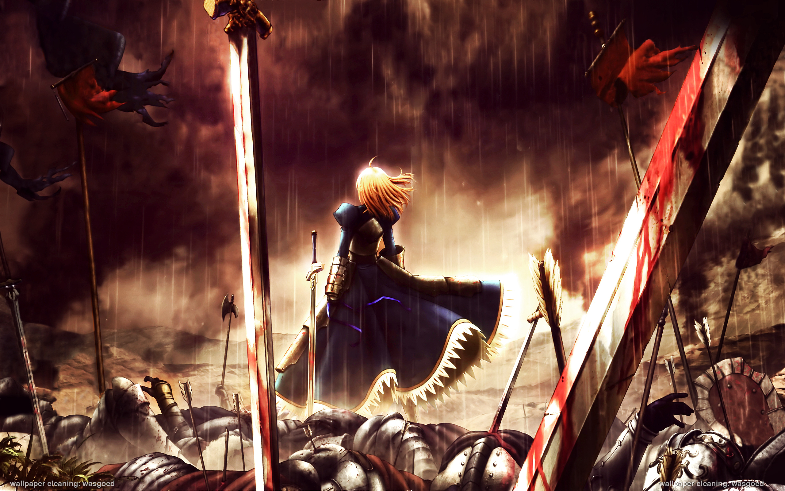 Fate Stay Night Unlimited Blade Works Battlefields Sword Rain 2560x1600