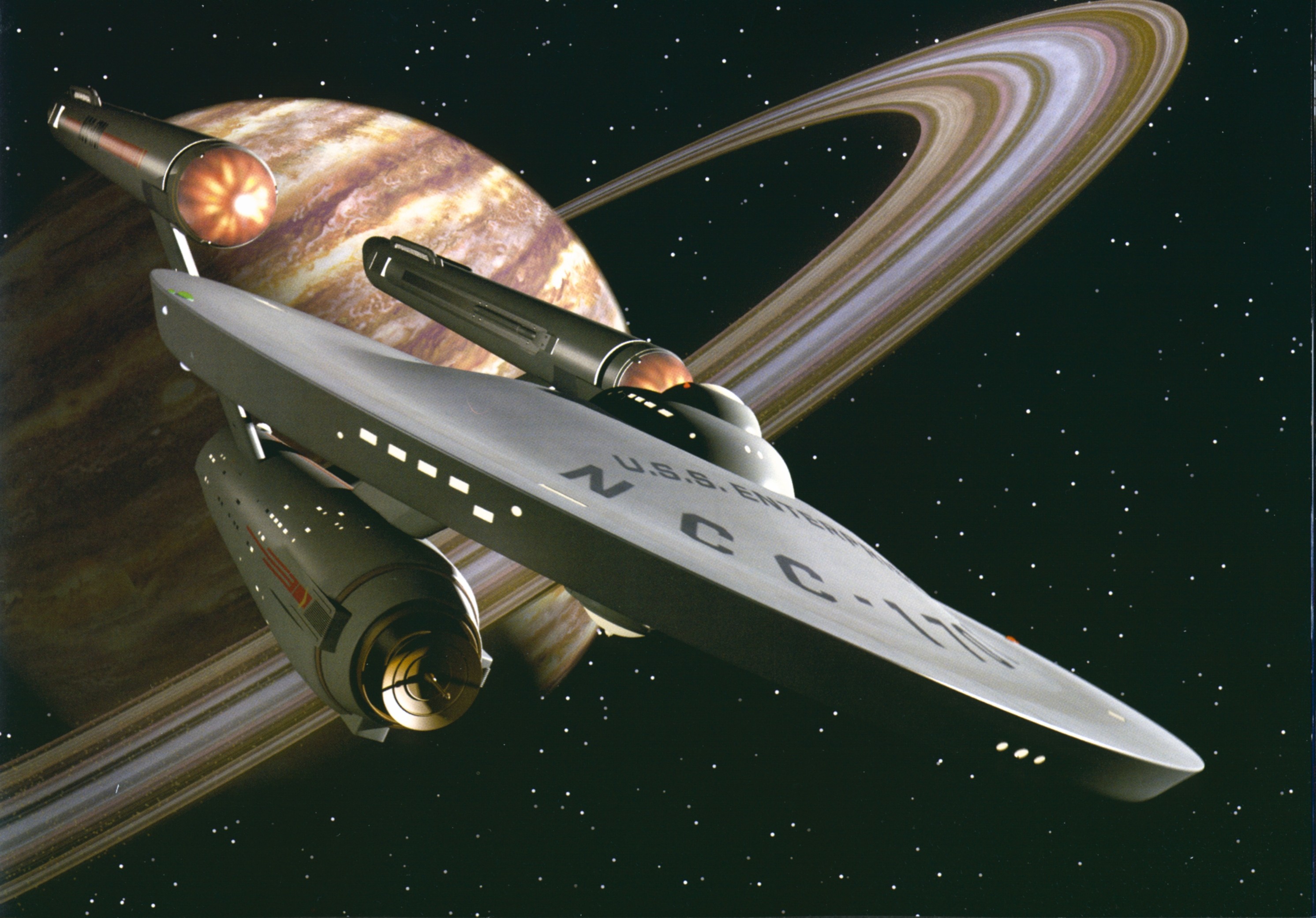 USS Enterprise Spaceship Star Trek Space Star Trek TOS 2984x2082