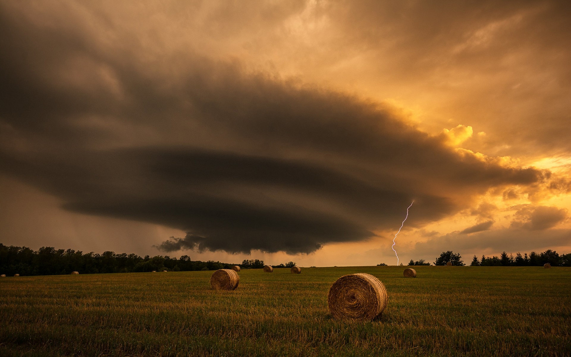 Tornado Lightning Nature Landscape Sky Field Outdoors Storm 1920x1200