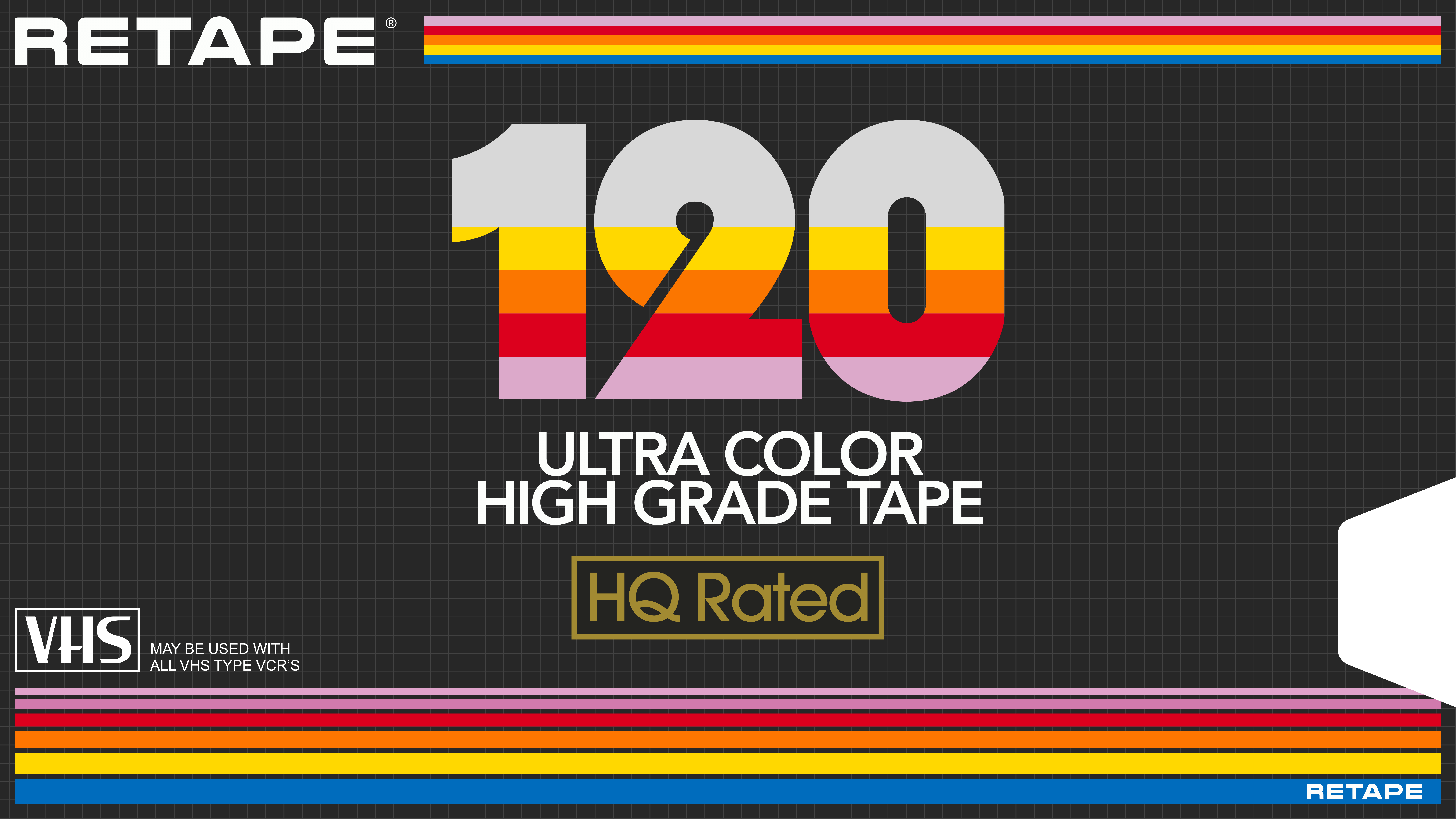 VHS Video Tape Colorful Vintage Technology Numbers Digital Art 7681x4320