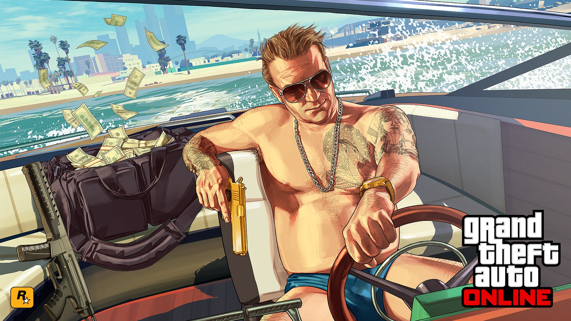 Grand Theft Auto V Grand Theft Auto V Online Boat Money Gun Tattoo Rockstar Games 1920x1080