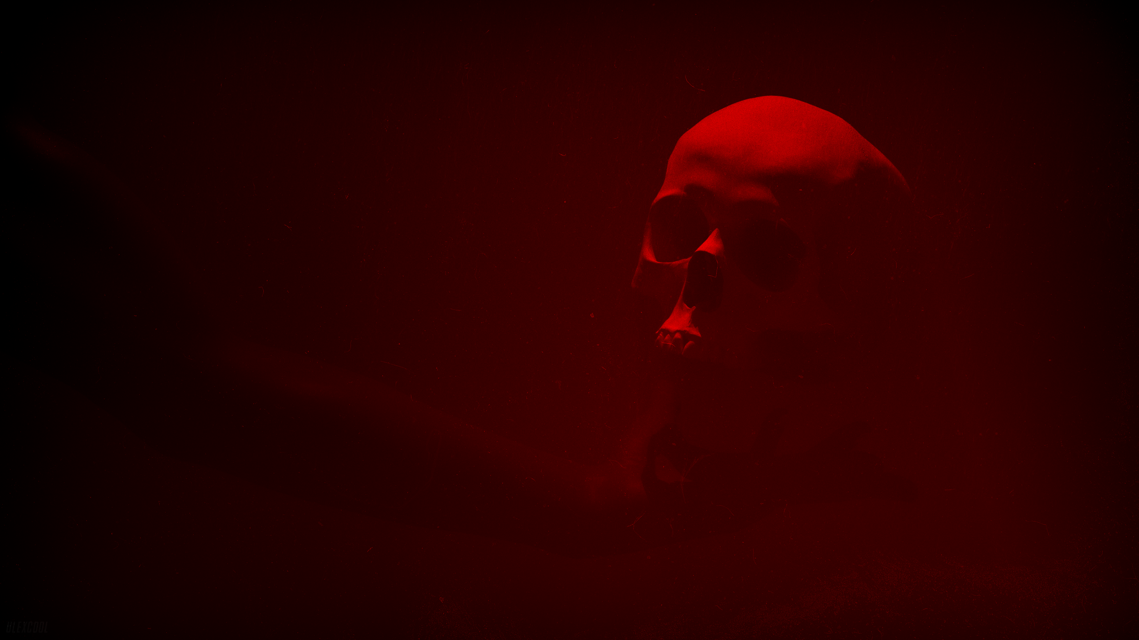 Red Mist Skull Mistery Red Light Hands 3840x2160