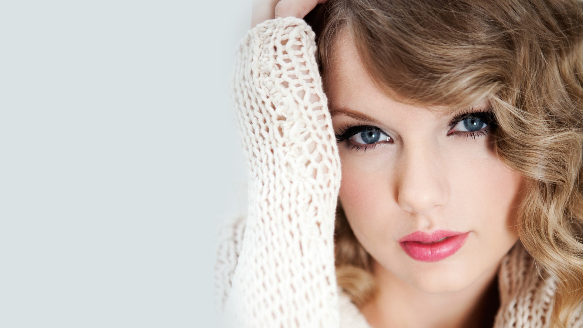 Taylor Swift Celebrity Blonde Blue Eyes Singer Netted Face Women 1920x1080