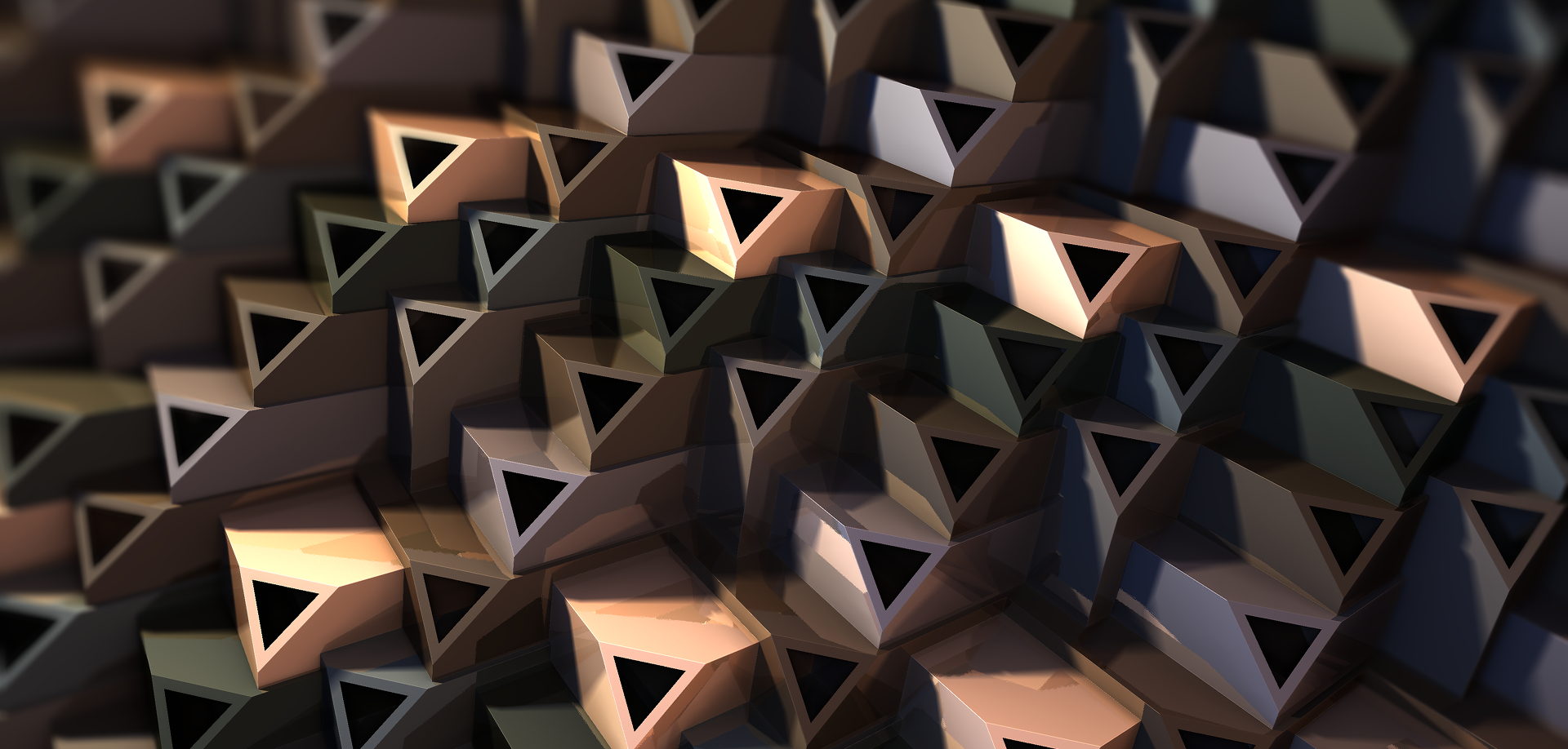 3D Fractal Triangle Abstract 1920x918