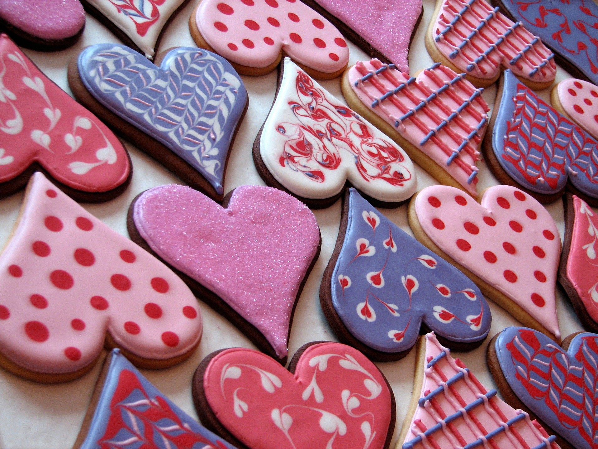 Cookies Heart Pink Icing Valentines Day 1920x1440