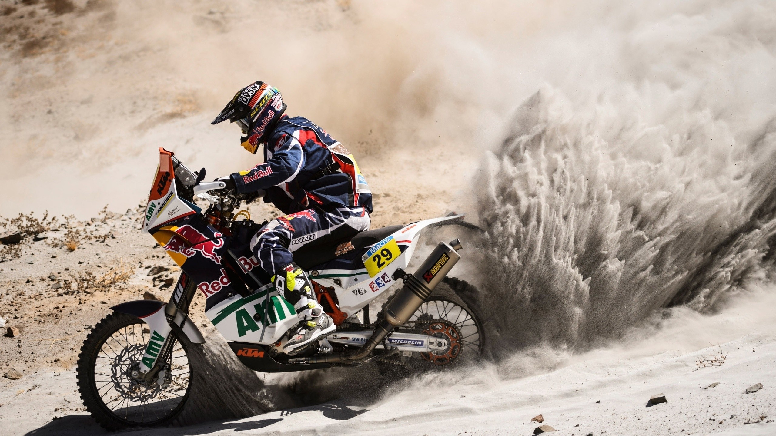 Motorcycle KTM Red Bull Dakar Dirt Bikes Dirt Sand 2560x1440