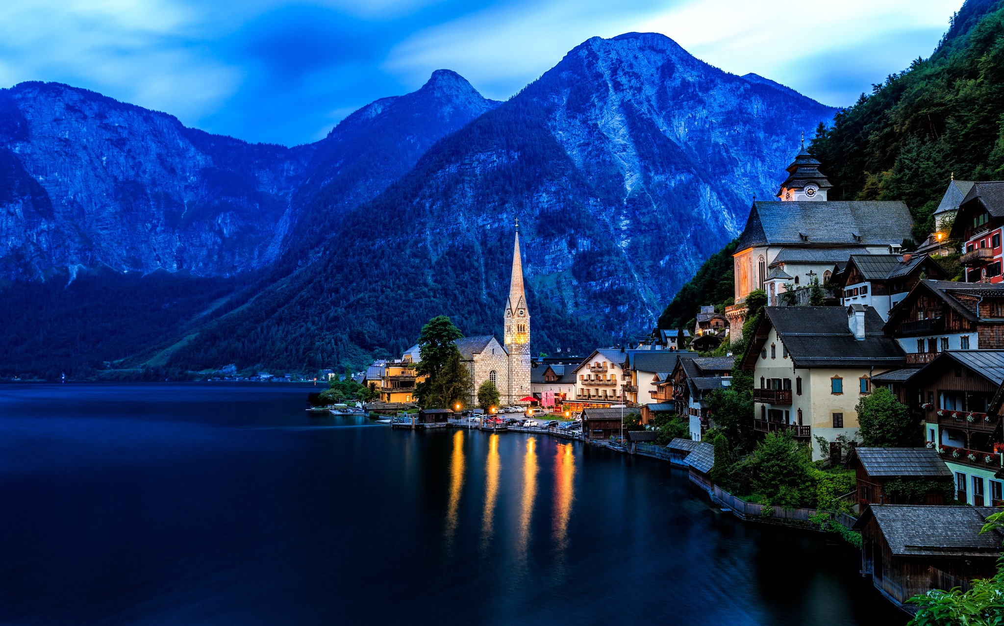 Cityscape City Hallstatt Austria Landscape 2048x1277