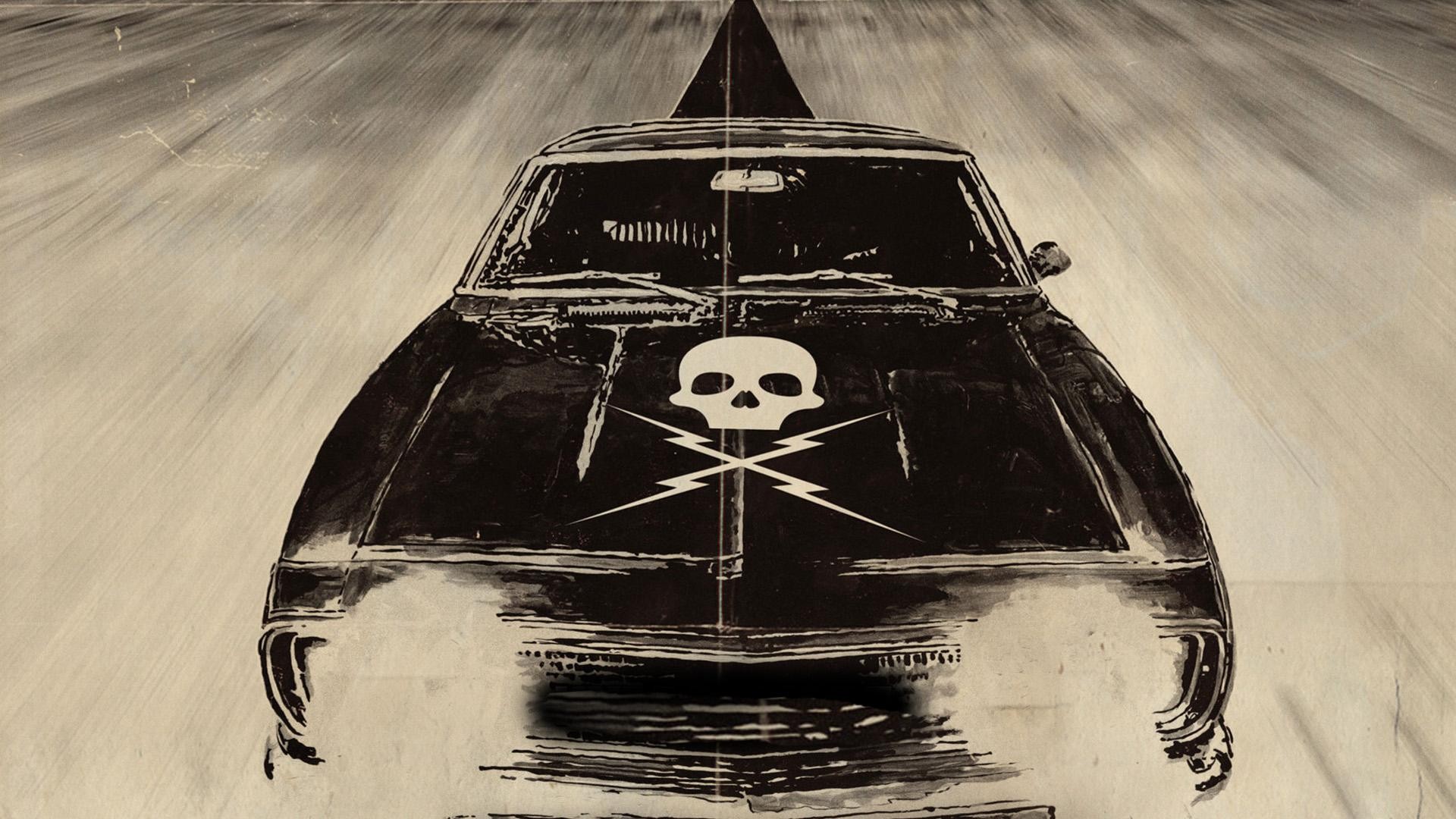 Movies Death Proof Skull Car Muscle Cars Grindhouse Digital Art Beige 1920x1080