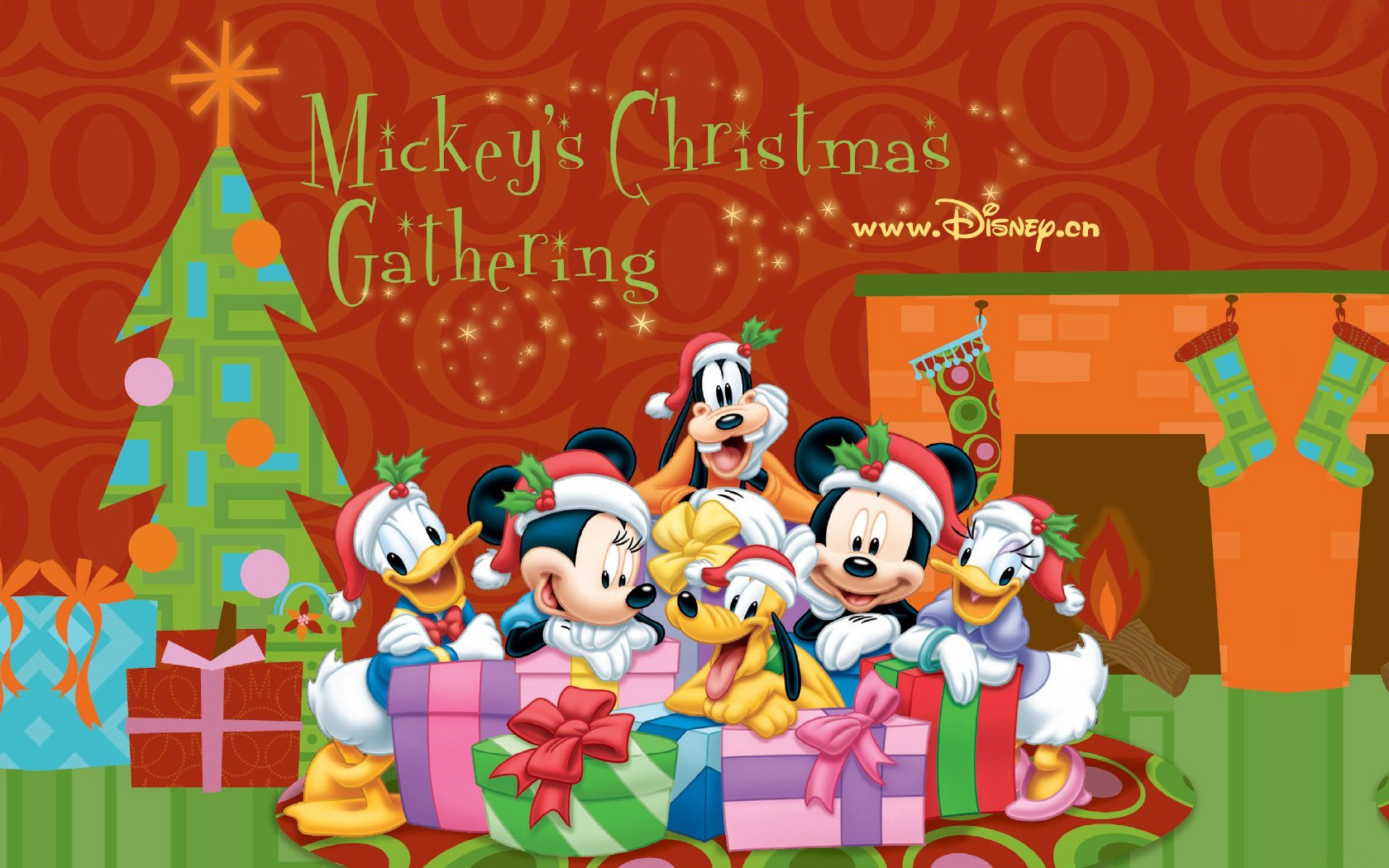 Christmas Merry Christmas Donald Duck Mickey Mouse Minnie Mouse Daisy Duck Goofy 1680x1050