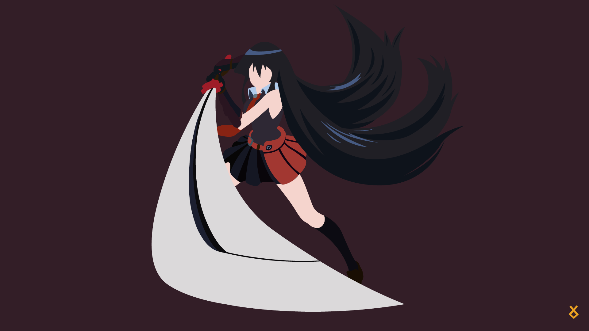 Akame Ga Kill Akame Minimalism Vector Art Vector Anime Vectors 1920x1080