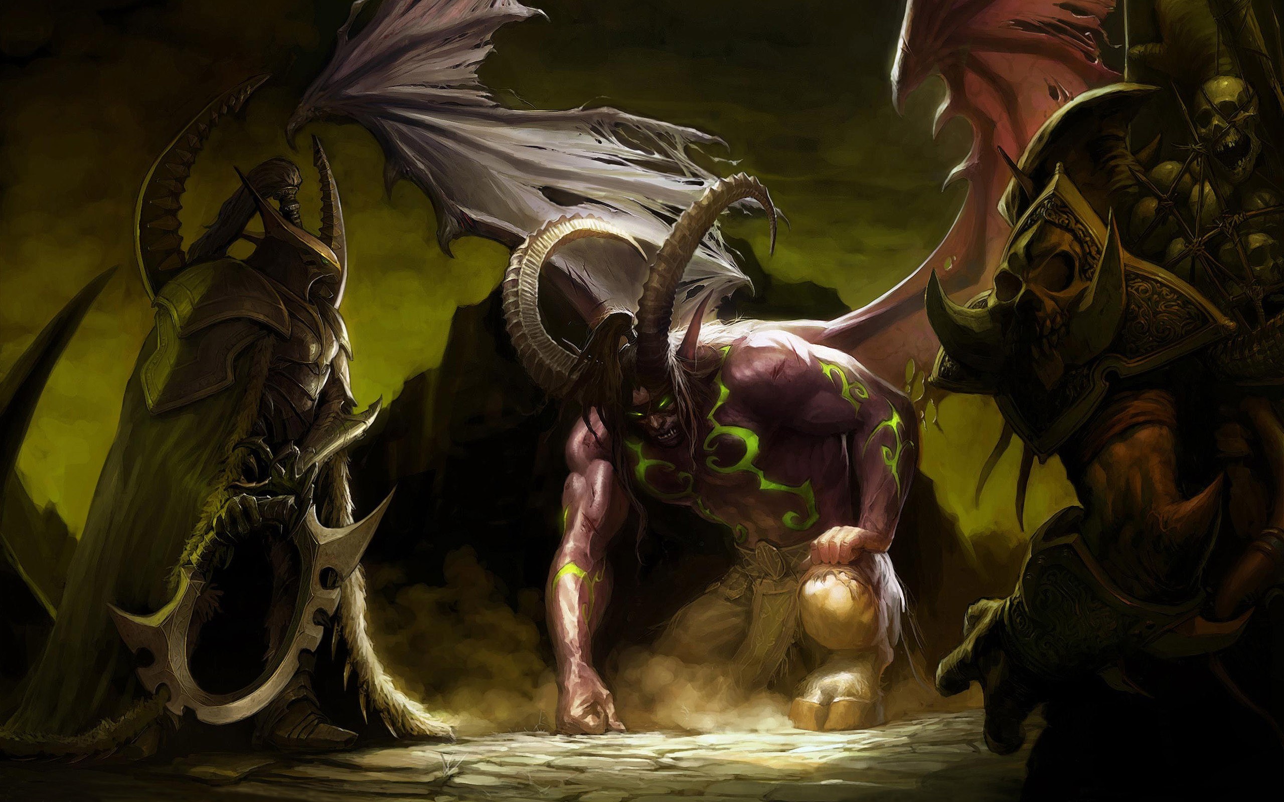 World Of Warcraft Illidan Stormrage Illidan Maiev Shadowsong 2560x1600