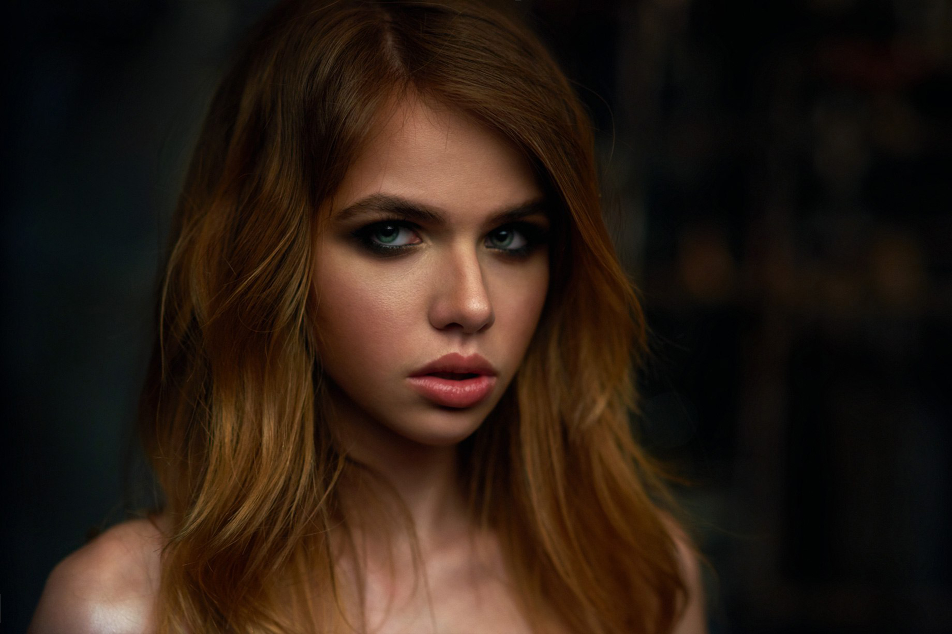 Aleksandra Smelova Women Green Eyes Blonde Portrait Face Sasha Smelova