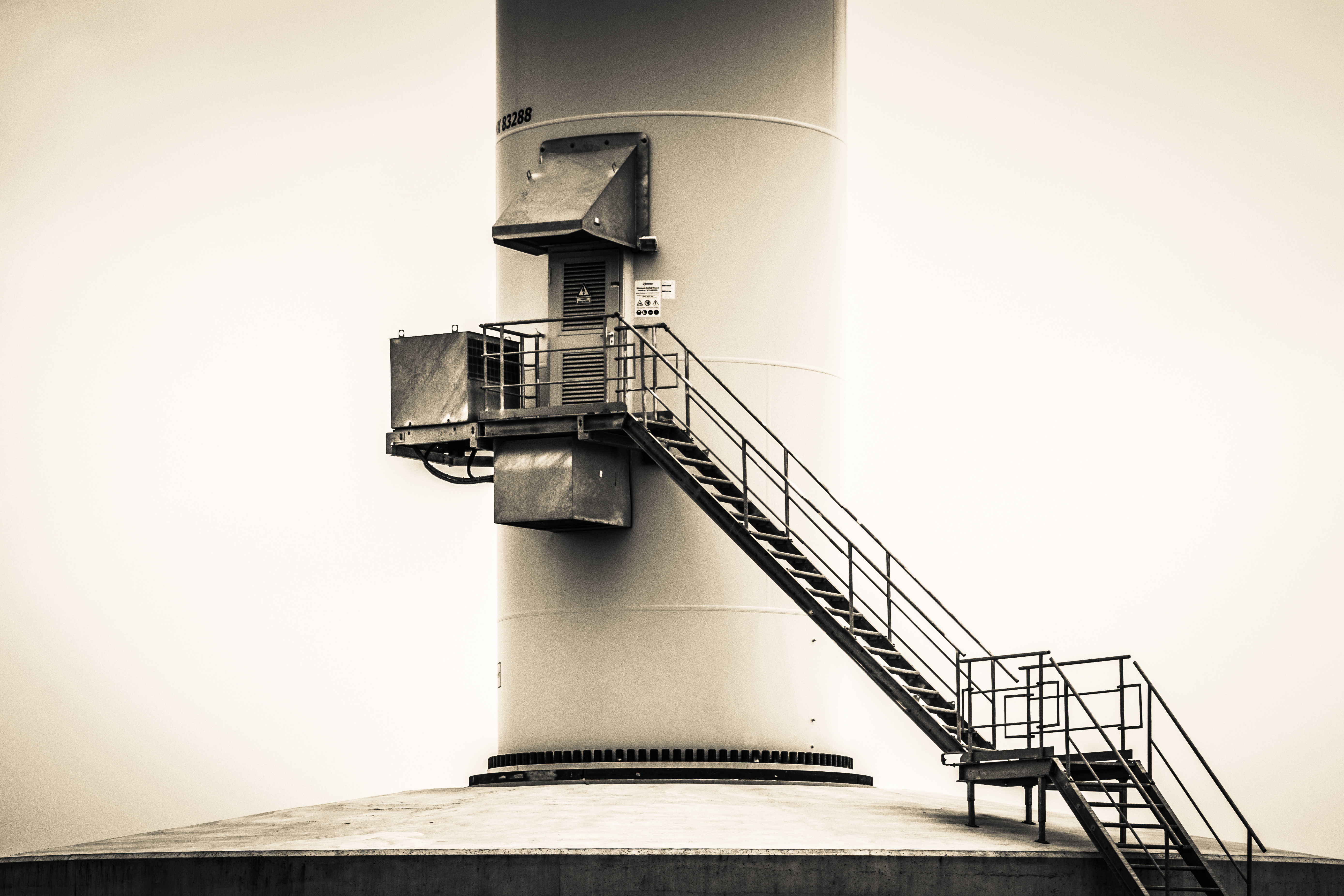 Windmill Electricity Staircase Stairs Stairway Monochrome 5554x3703