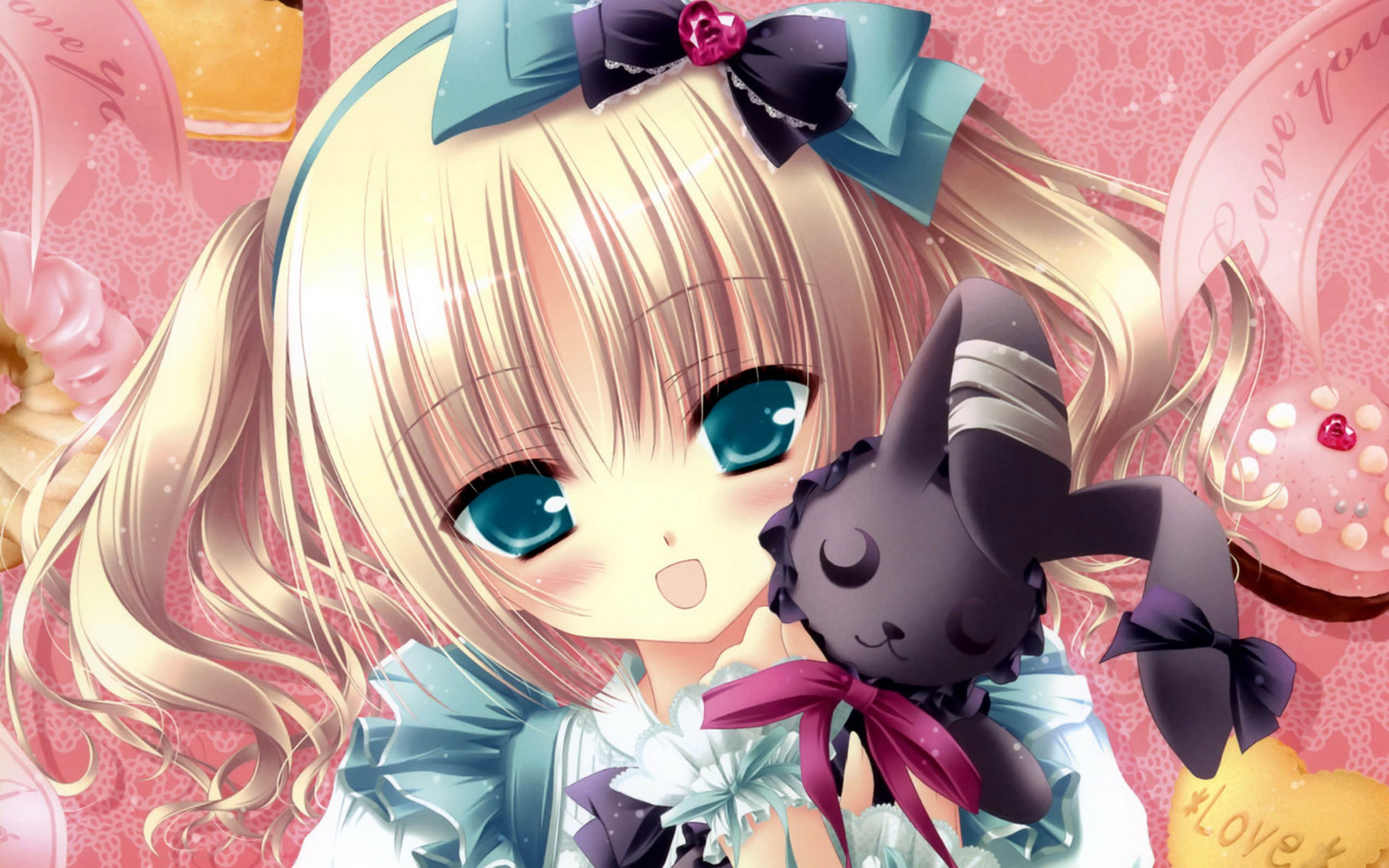 Girl Blonde Blue Eyes Cute Anime Doll Short Hair Wallpaper Resolution 2560x1600 Id Wallha Com