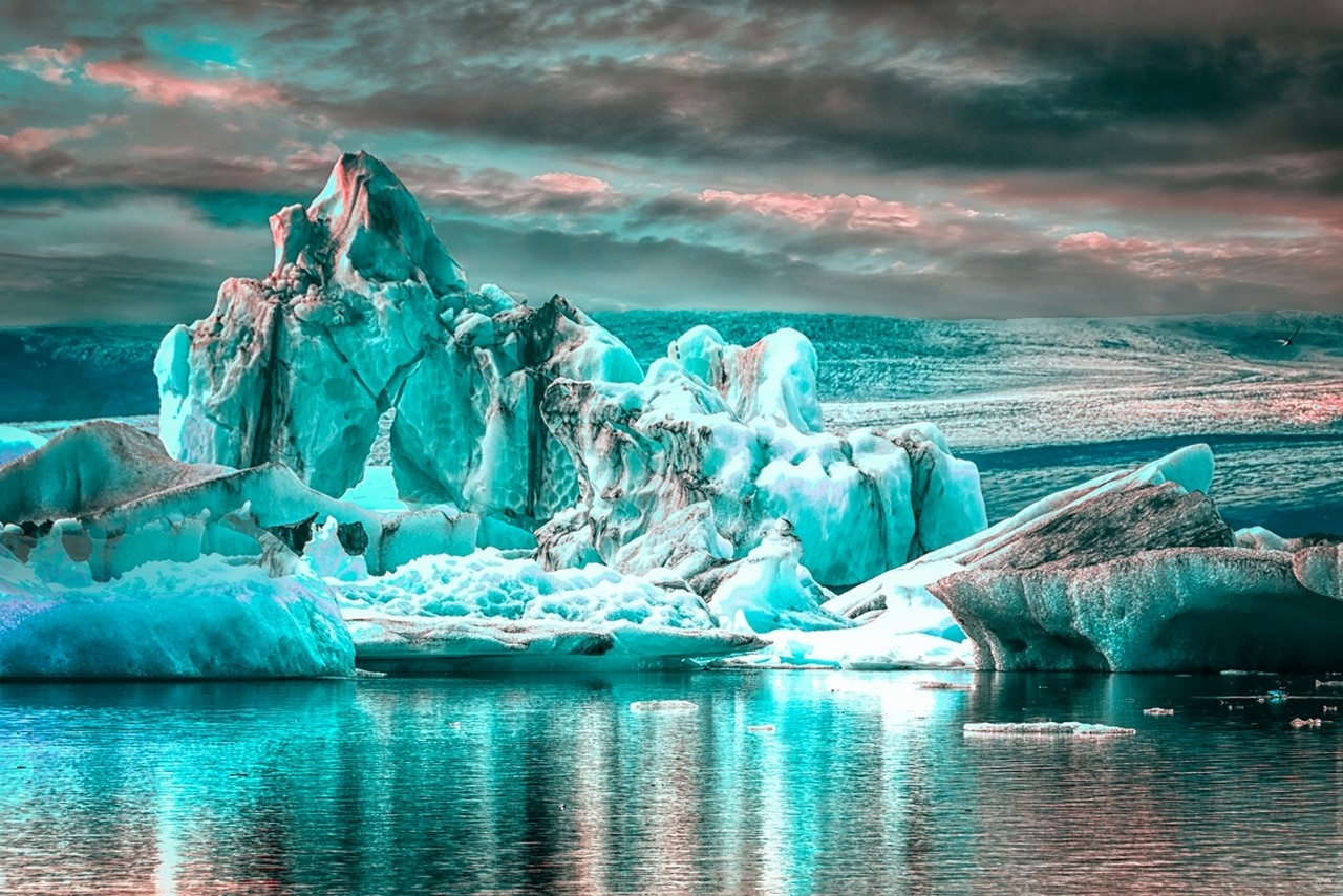 Ice Glaciers Water Clouds Reflection Iceberg Antarctica Nature Landscape 1280x854