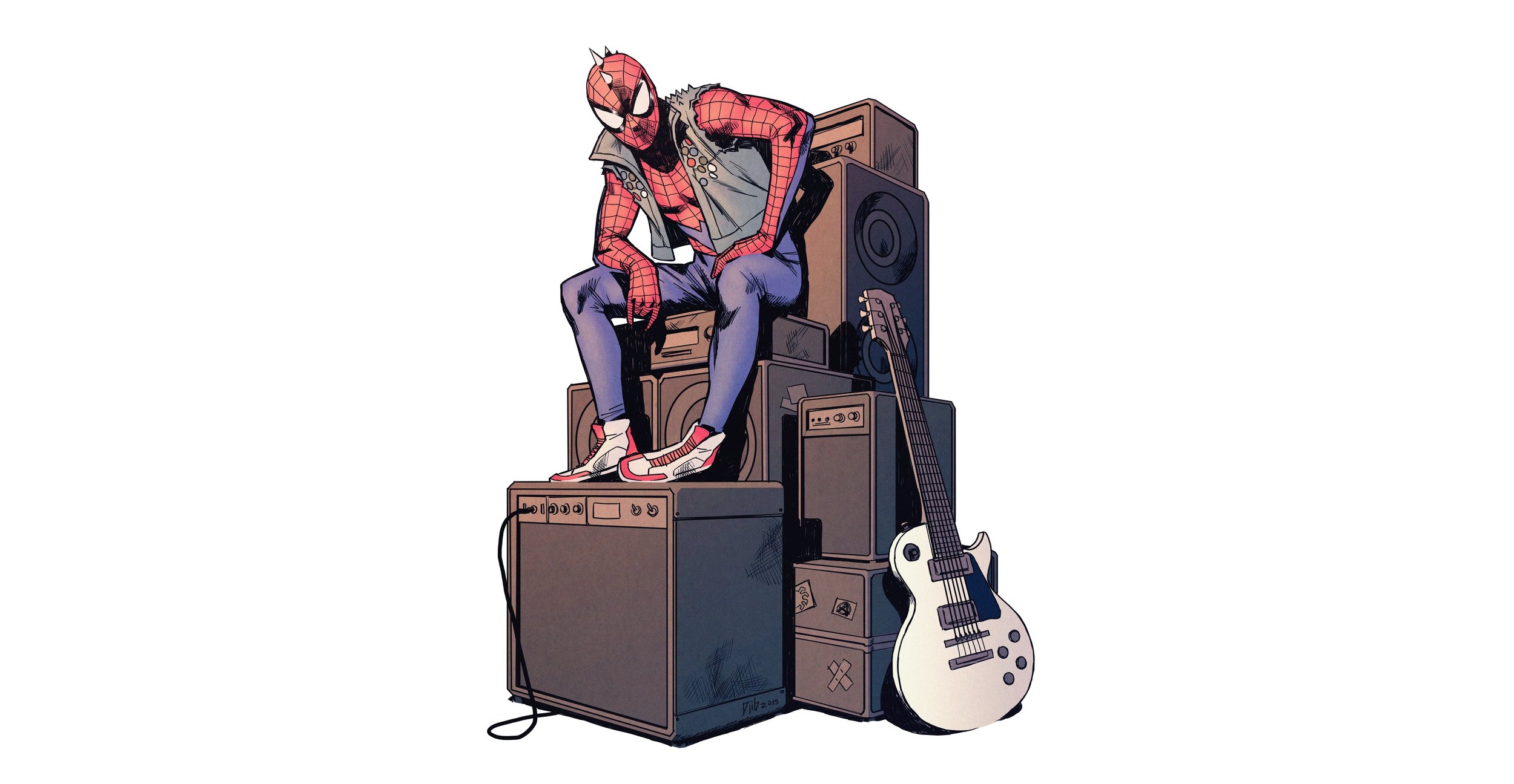 Marvel Comics Spider Man Guitar Speakers Amp 2500x1296