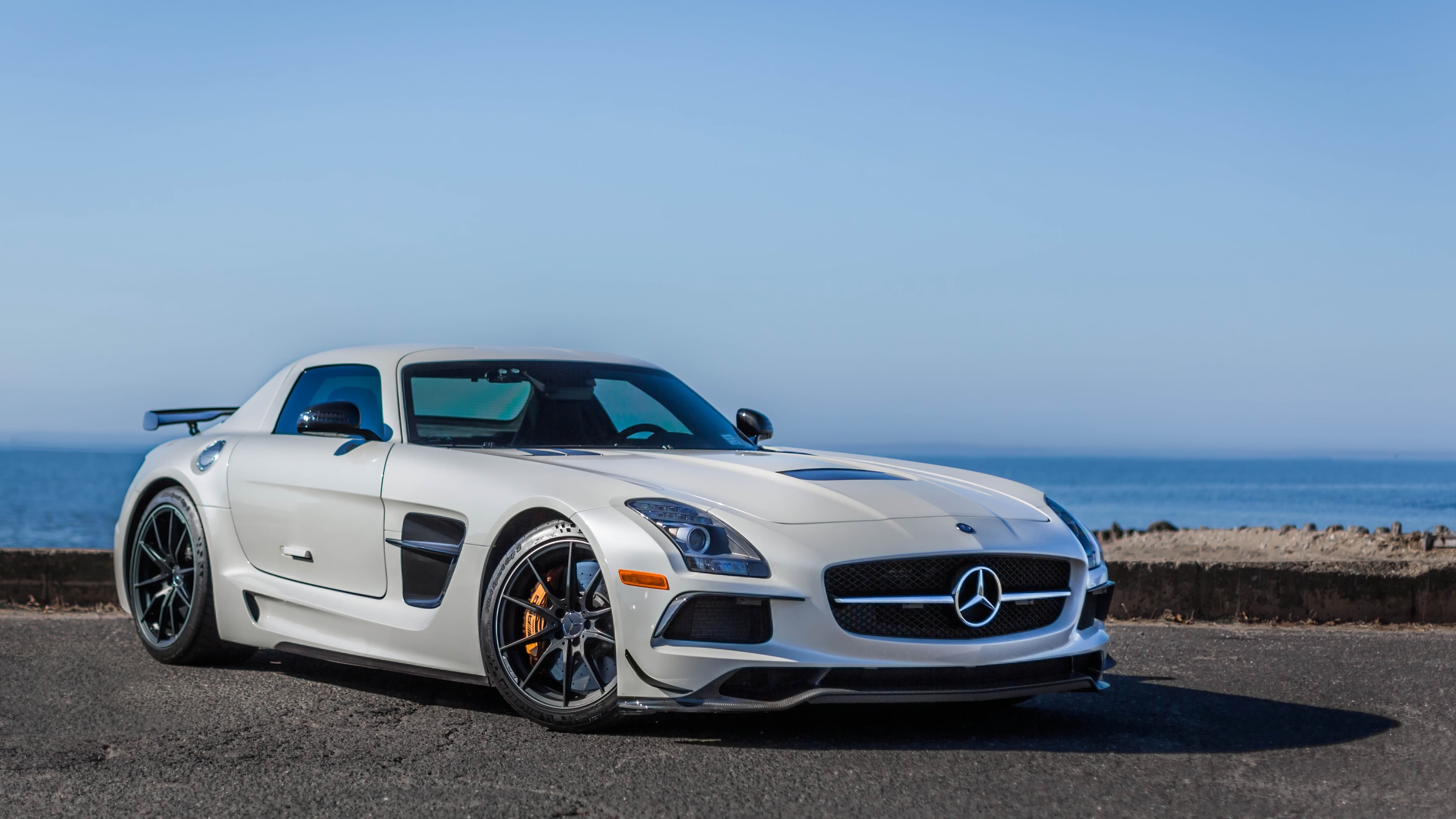 Mercedes Benz SLS AMG Mercedes Benz Supercar Car Vehicle White Car 4161x2341