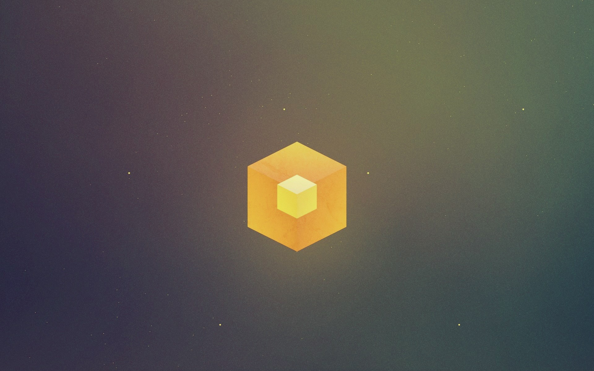 Abstract Cube Minimalism Digital Art Fez Yellow 1920x1200