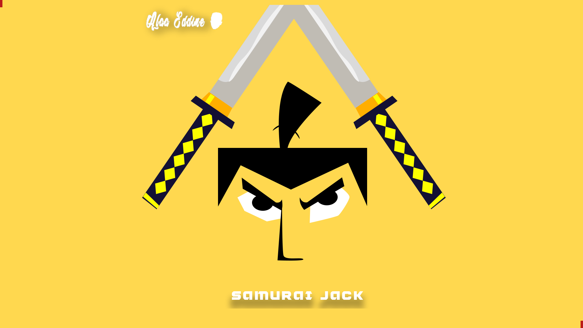 Samurai Samurai Jack Katana Yellow Background Yellow 1920x1080