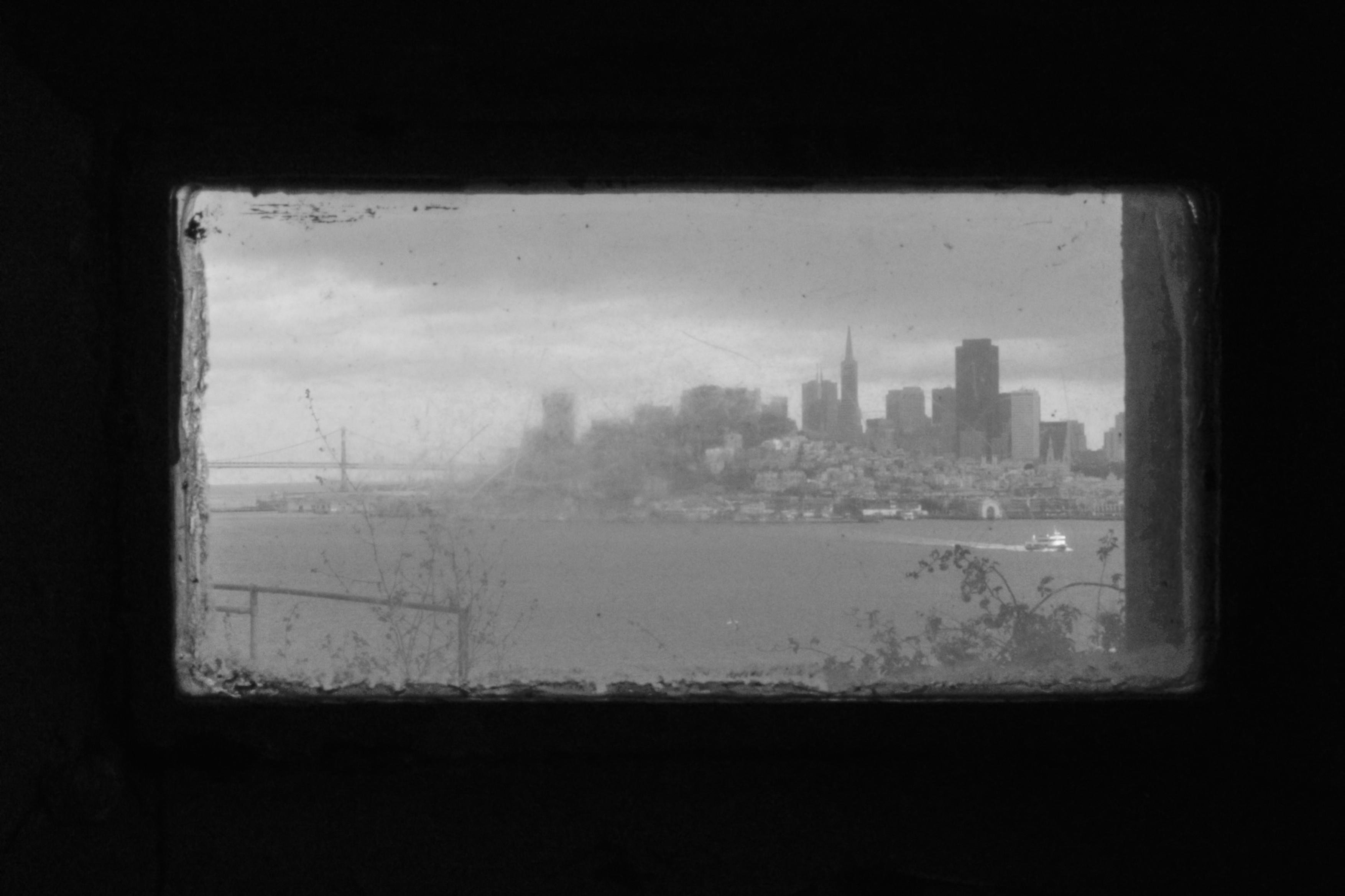 Old Photos Monochrome History Photography San Francisco USA Alcatraz Prison Window Dirt City Citysca 3508x2338