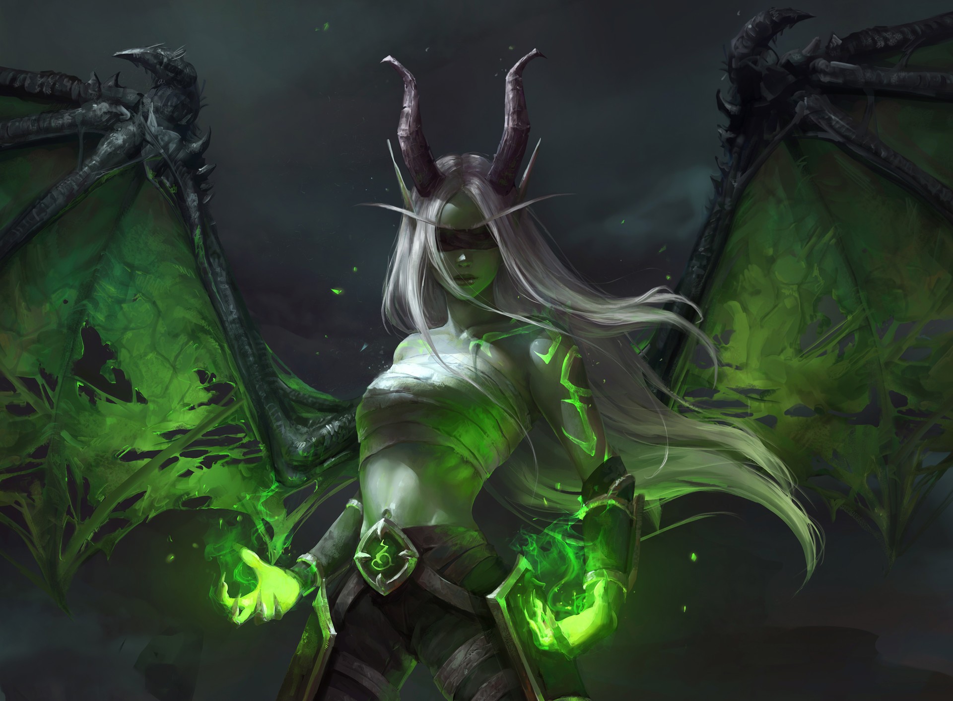 Magic Demon World Of Warcraft Illidari Video Games Demon Hunter Blood Elf 1920x1412