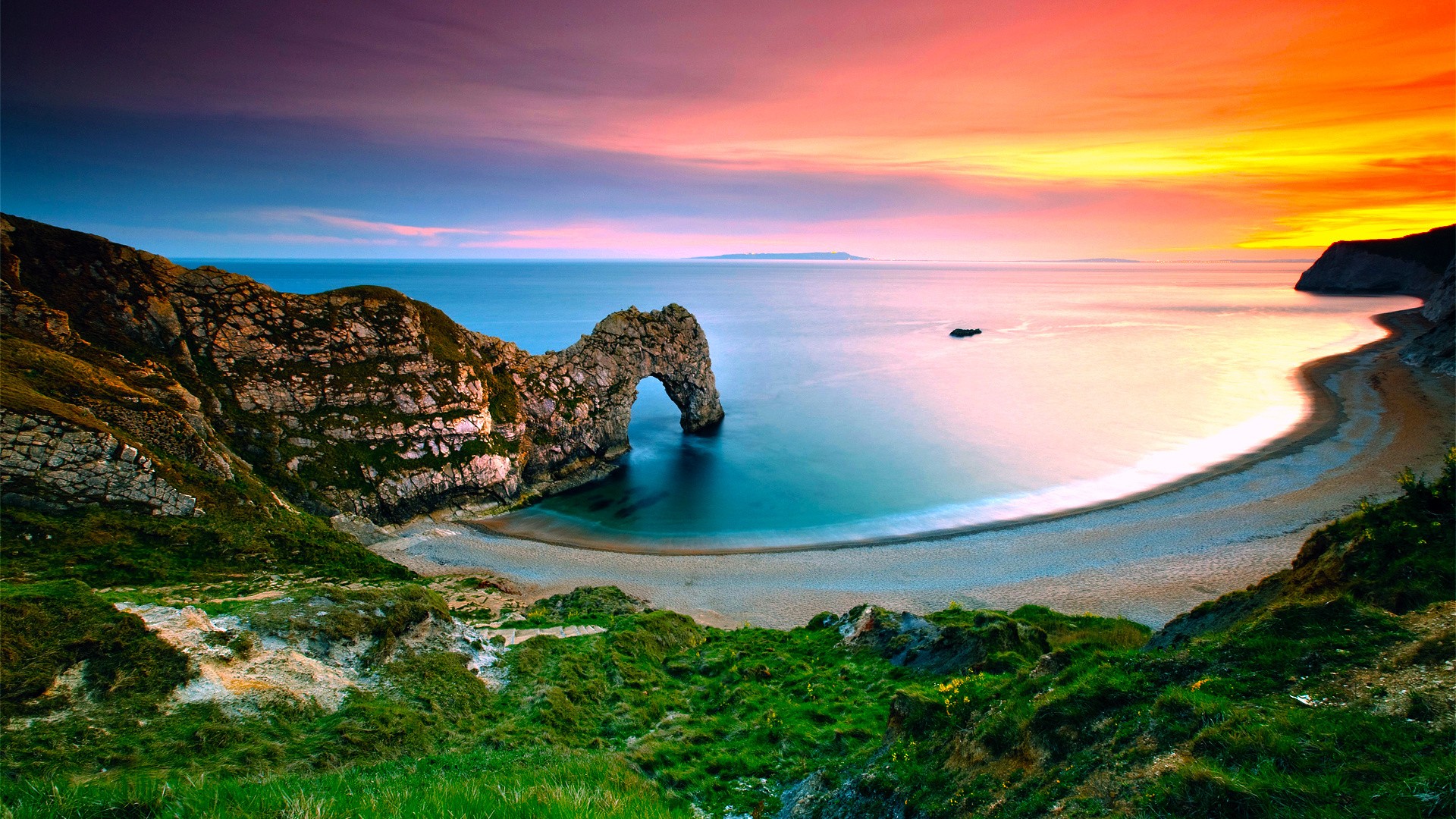 Landscape Nature Beach Coast Sea Durdle Door 1920x1080