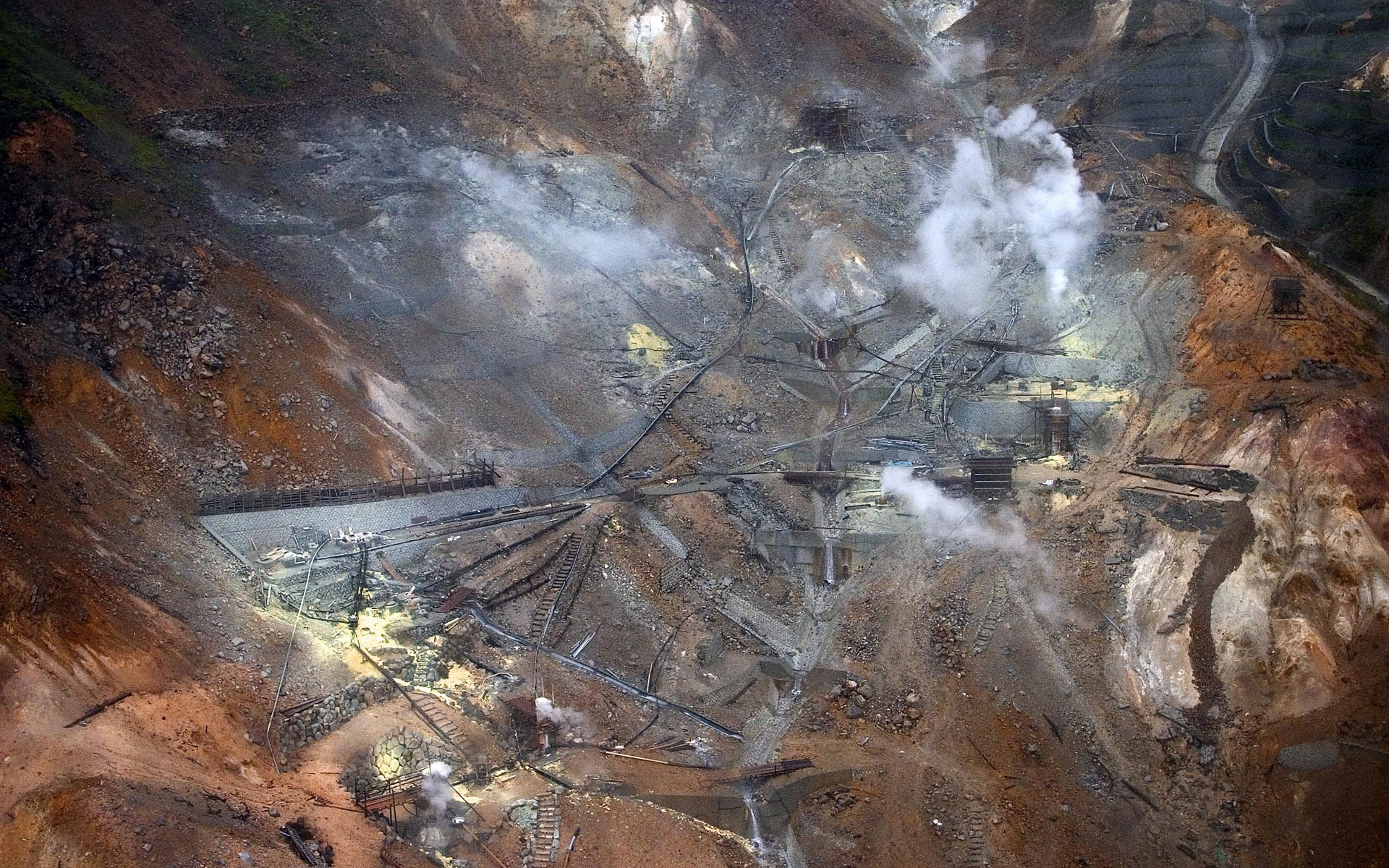 Mining Mine Japan Landscape Aerial View 1920x1200