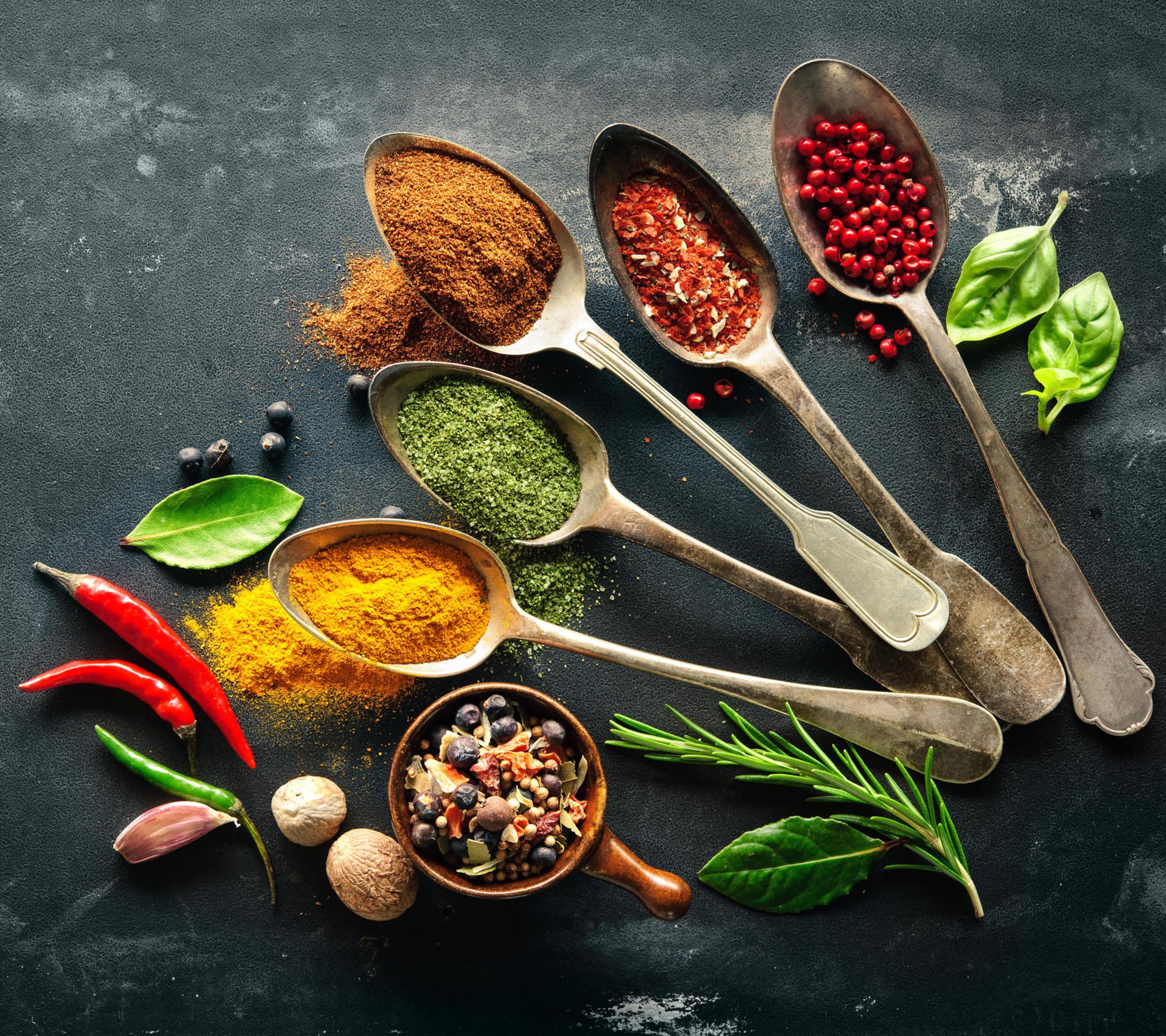 Colorful Spoons Spices 2160x1919