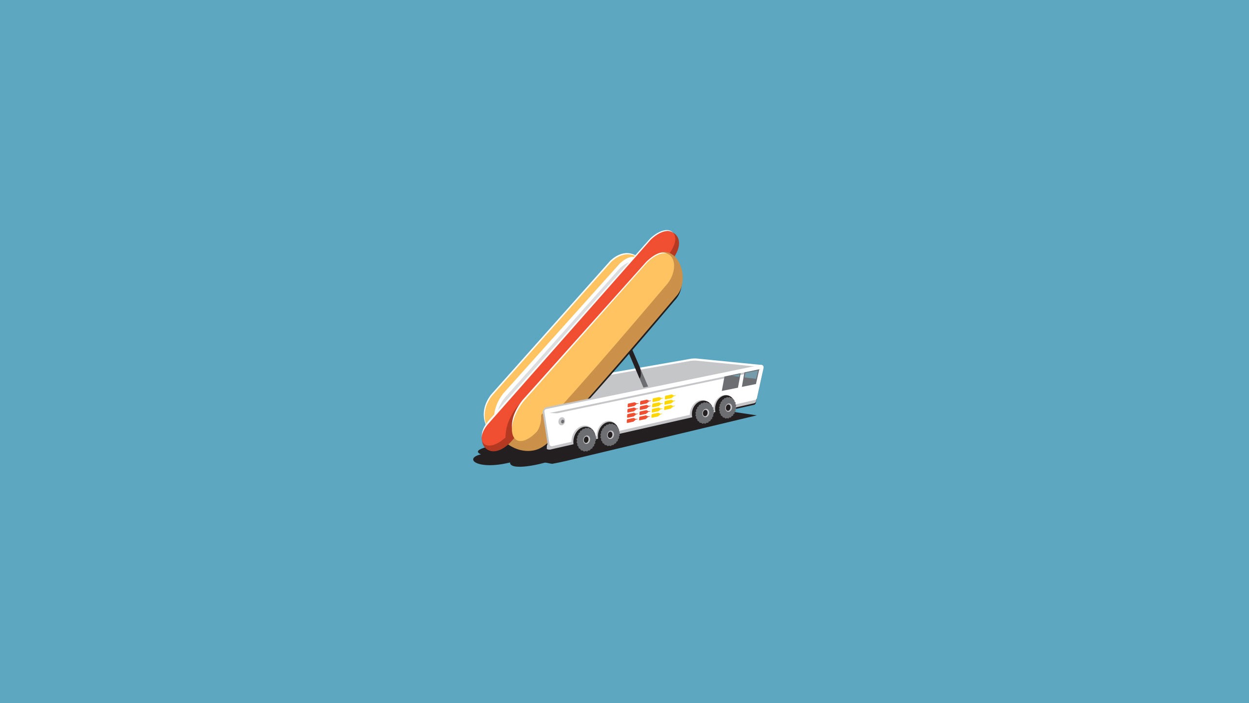 Blue Background Hot Dogs Missiles Humor 2560x1440