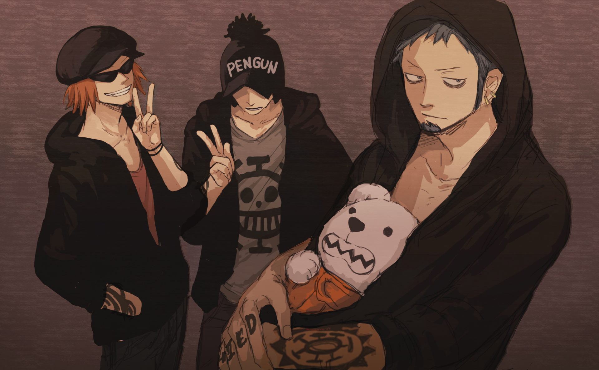 Trafalgar Law Bepo One Piece Shachi One Piece Penguin One Piece 1920x1185