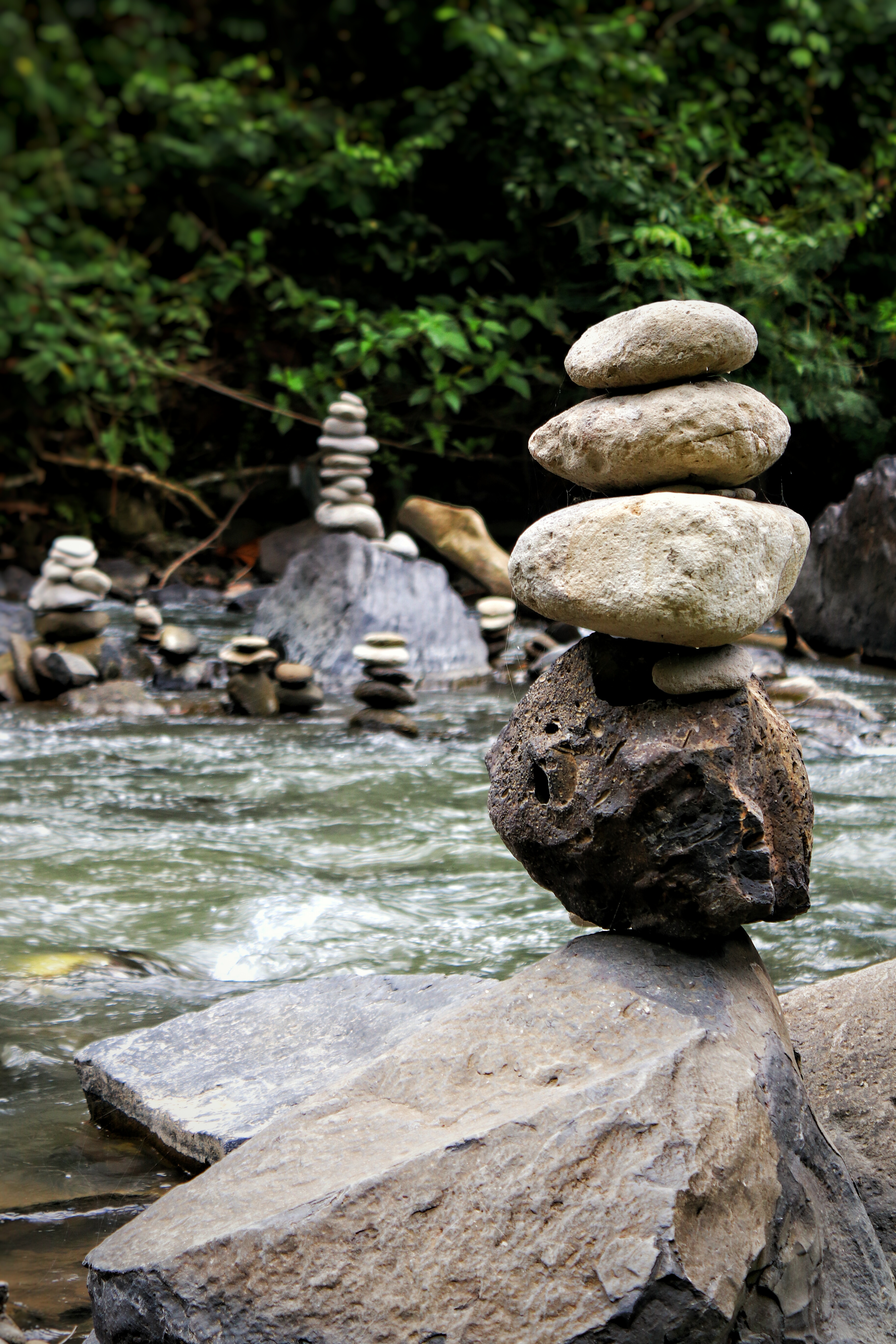 Nature River Rock Stone Equilibrium Zen 3651x5477