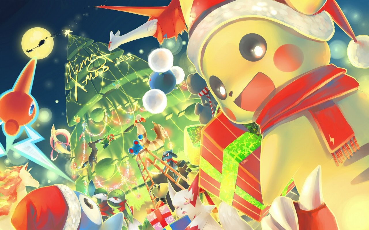 Pokemon Noel 2008 Year Christmas 1280x800