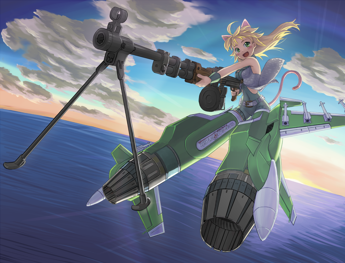 Jet Fighter Strike Witches Hoshii Miki THE IDOLM STER Horizon Sea Clouds 1129x862