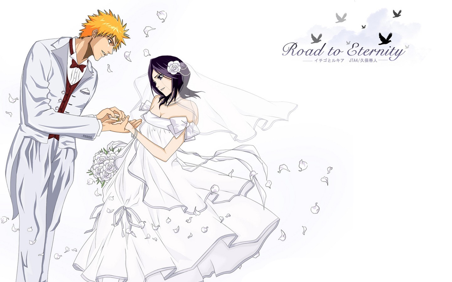 Bleach Kuchiki Rukia Kurosaki Ichigo Wedding Dress Weddings Couple 1440x900