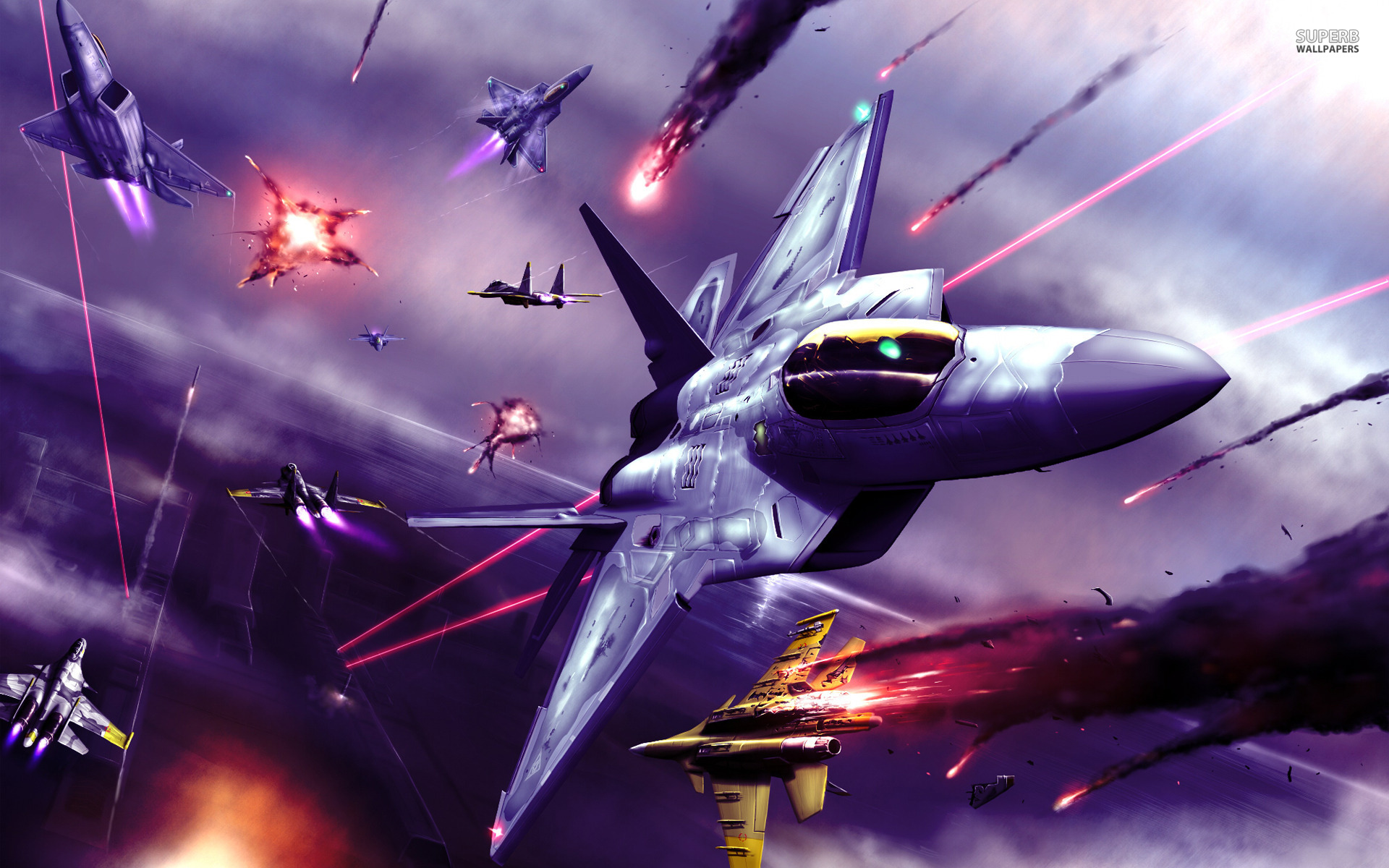 Ace Combat Planes Video Games F 22 Raptor Aircraft Military 1920x1200