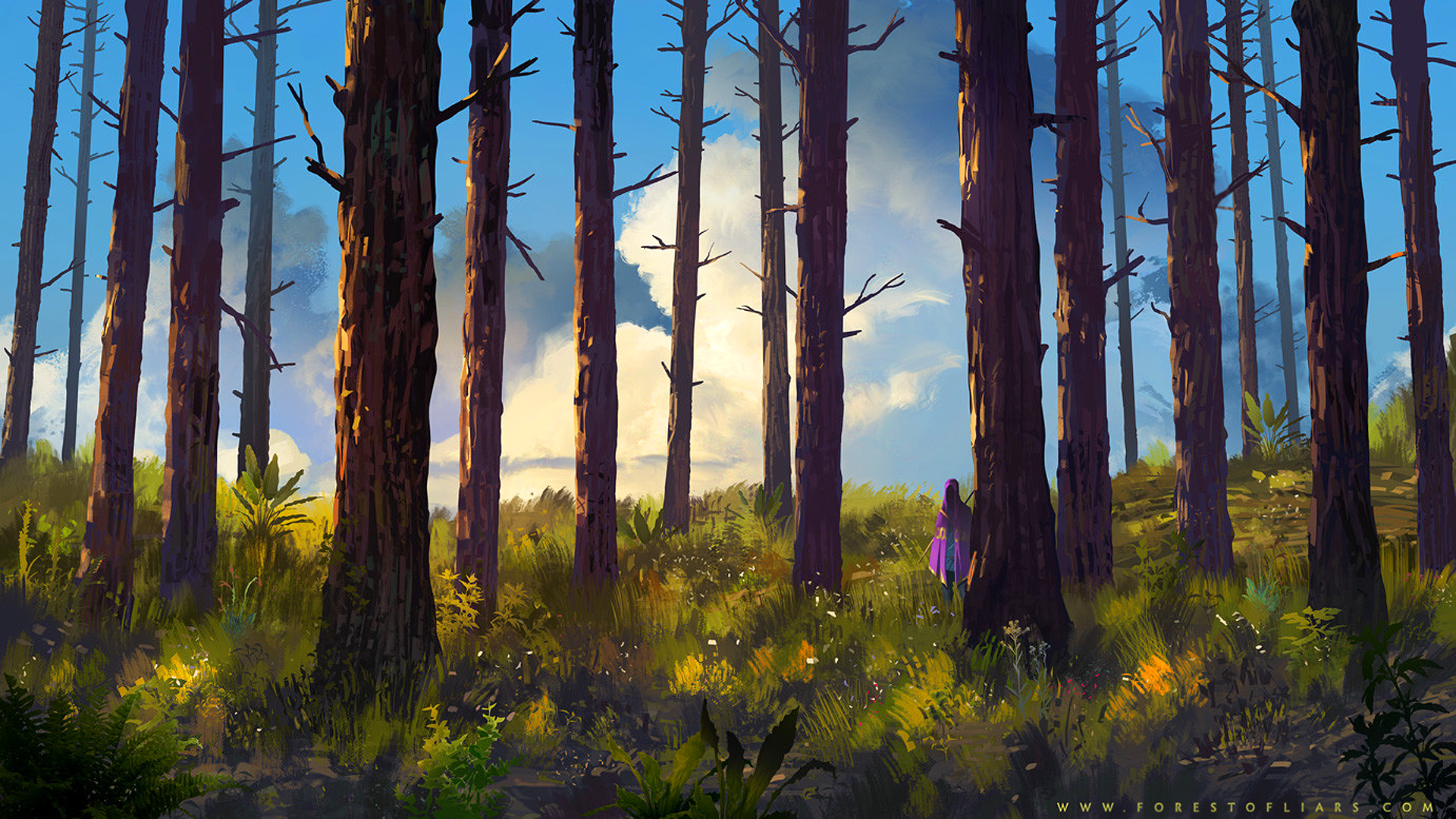 Sylvain Sarrailh Forest Of Liars Dead Trees Alone Grass Sky Artwork Video Game Art Digital Art Cloud 1920x1080