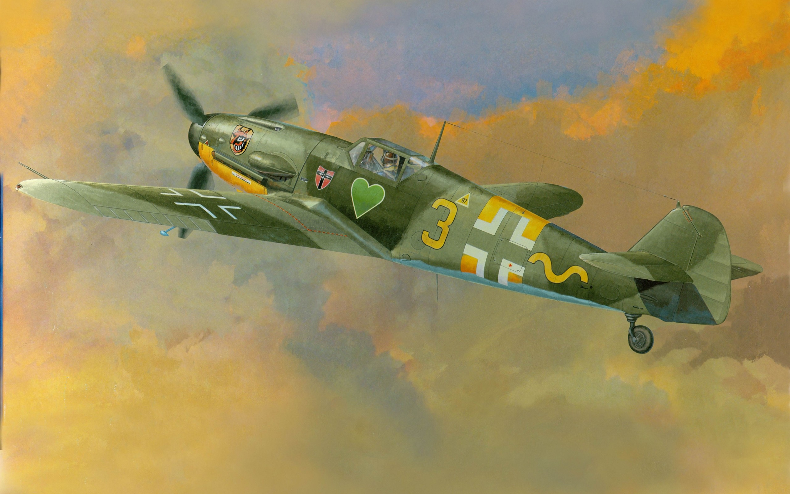 World War Ii Messerschmitt Messerschmitt Bf 109 Luftwaffe Aircraft Military Artwork Military Aircraf 2560x1600