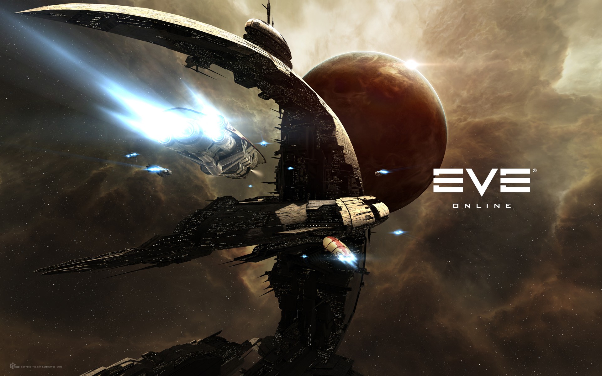 EVE Online Amarr Space Spaceship Space Station 1920x1200