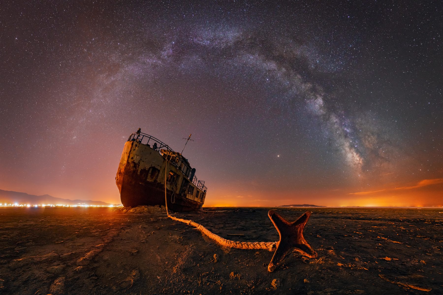 Landscape Photography Long Exposure Milky Way Space Sky Stars Nature Boat Horizon Lights Night Ancho 1800x1198