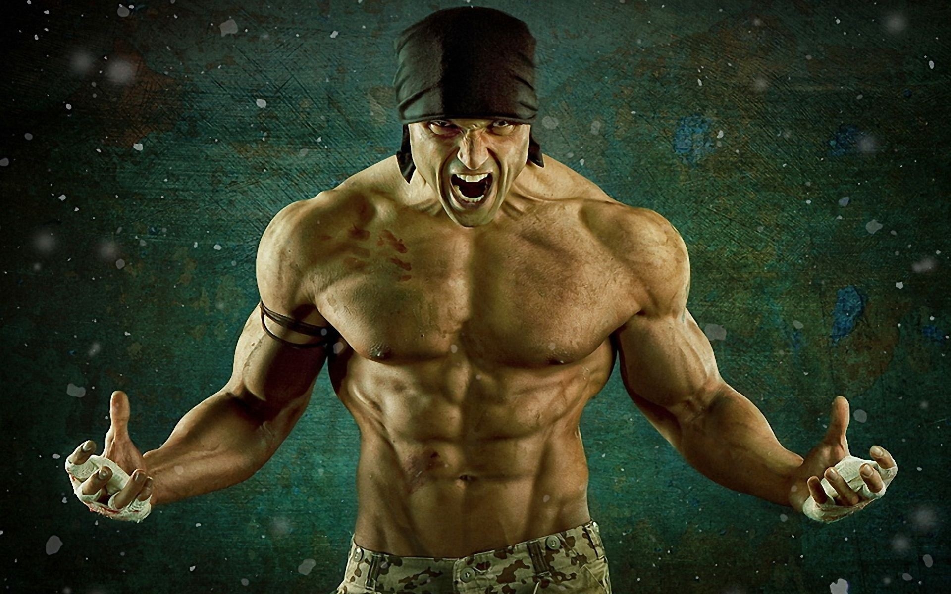 Anger Bodybuilder CGi Men Render Muscles Open Mouth People 1920x1200