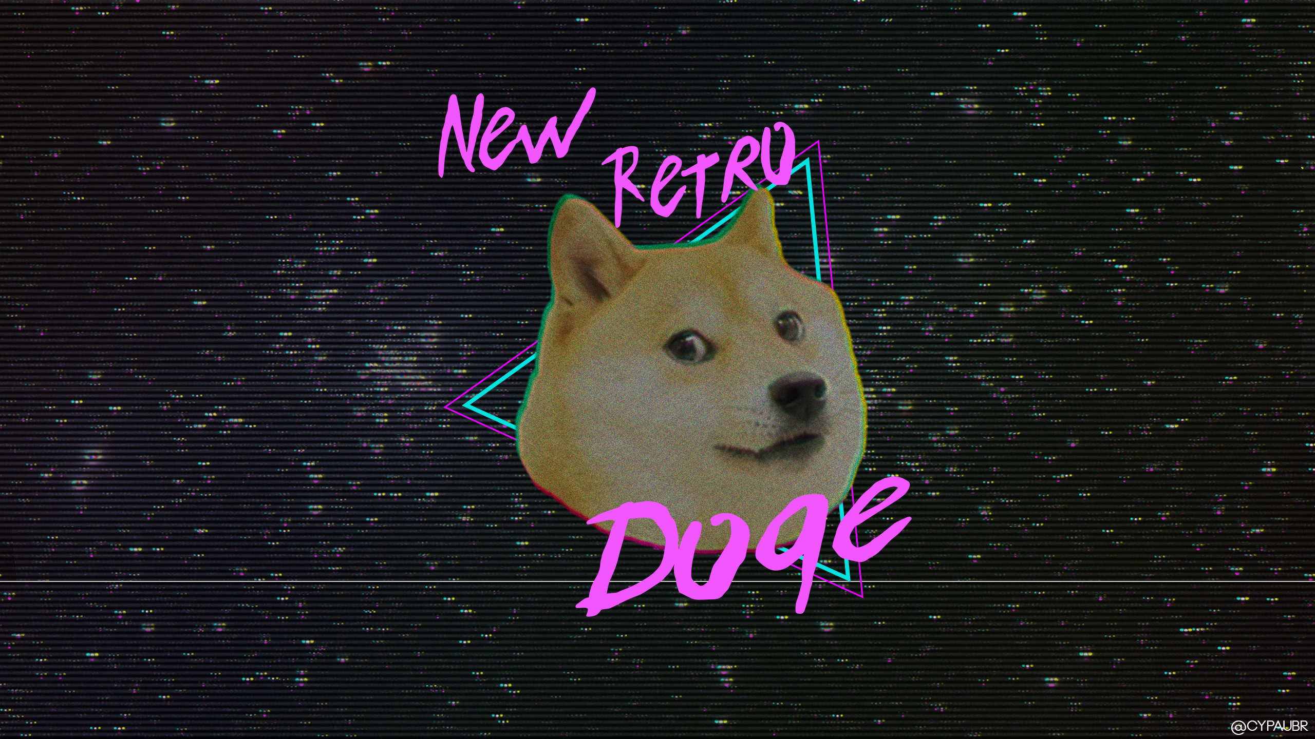 Doge Retro Style New Retro Wave Animals Dog Shiba Inu VHS 2560x1440