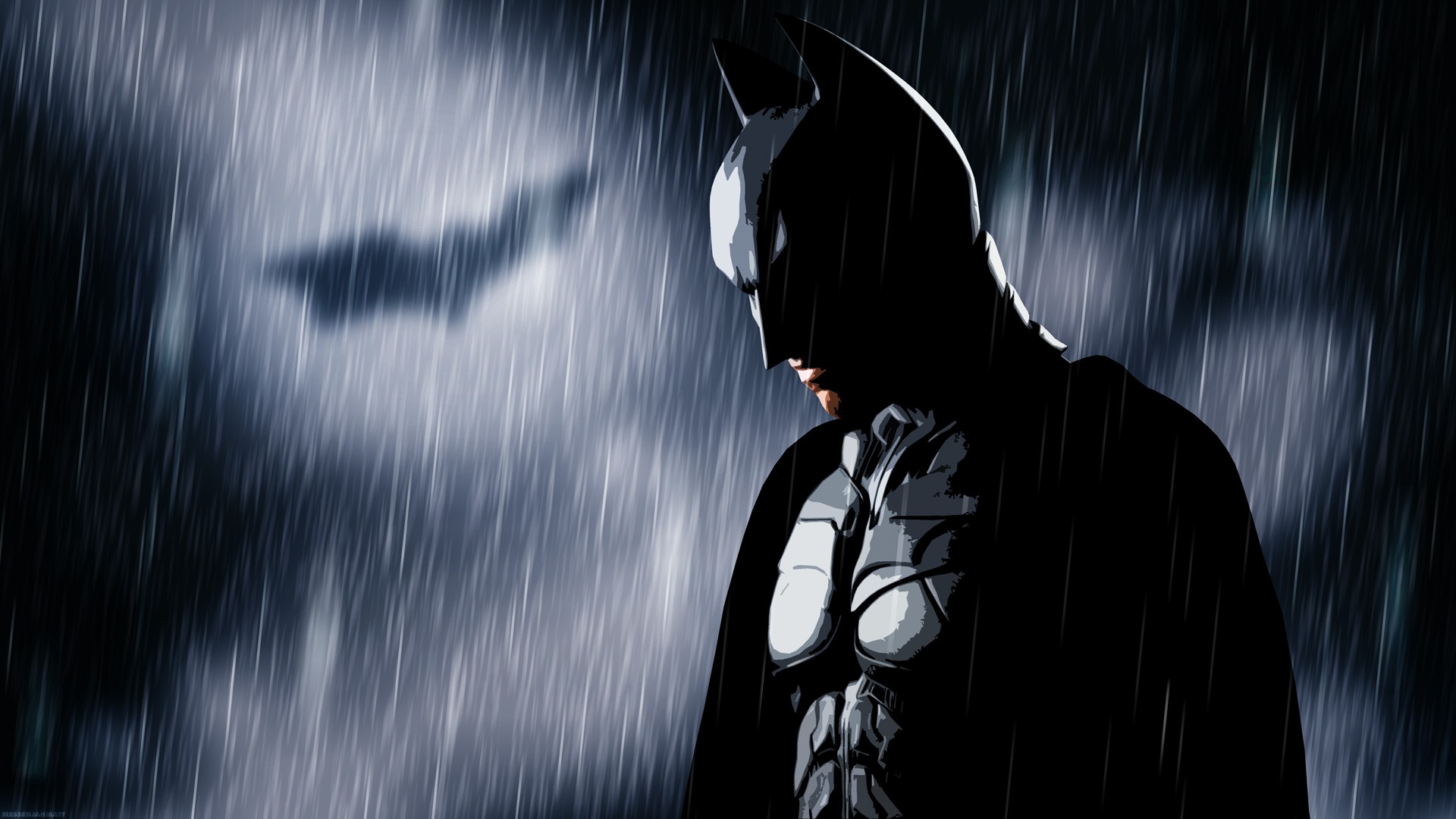Batman Bat Signal Rain MessenjahMatt Movies The Dark Knight 1920x1080