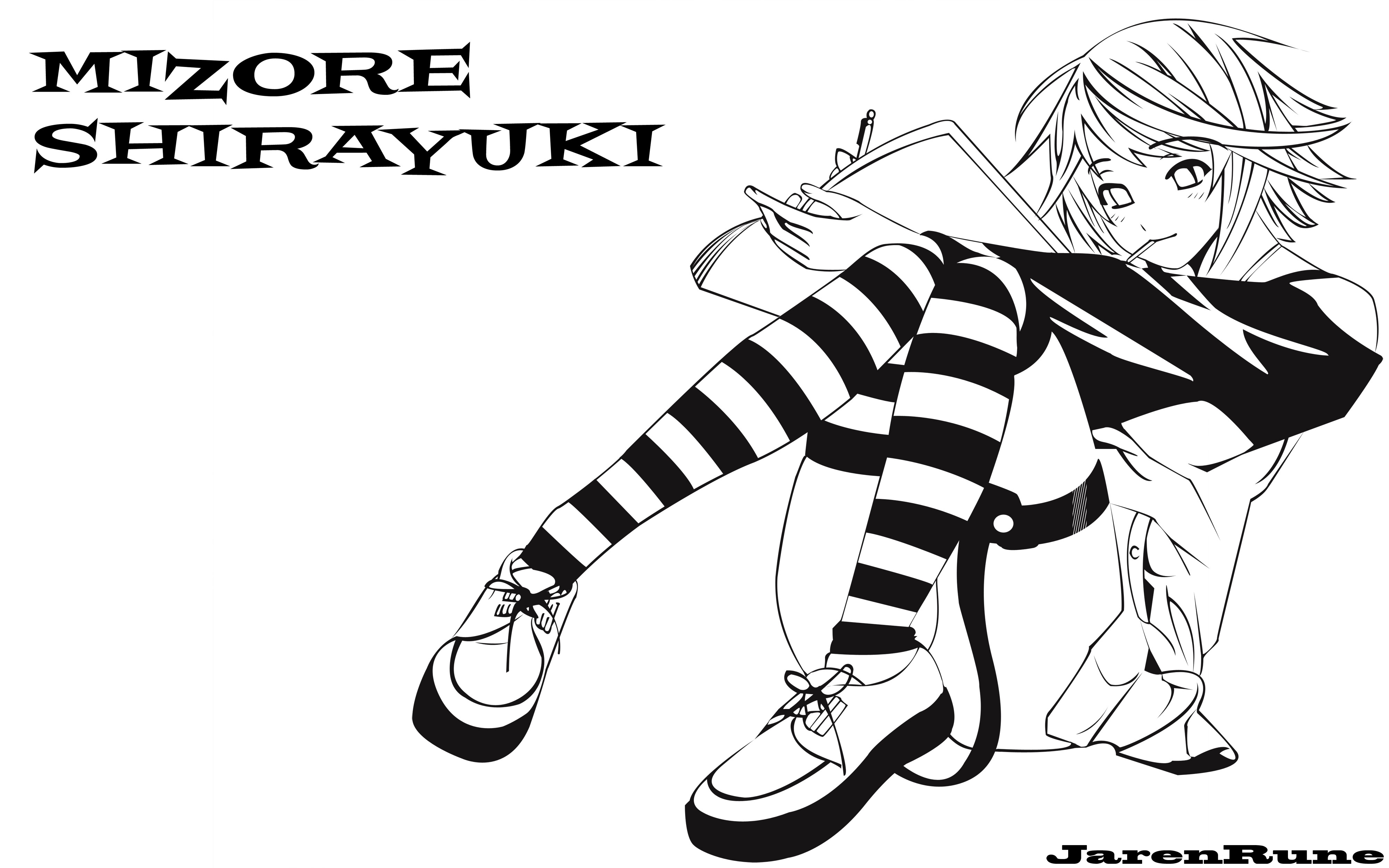 Anime Rosario Vampire Anime Girls Monochrome Legs 4000x2500